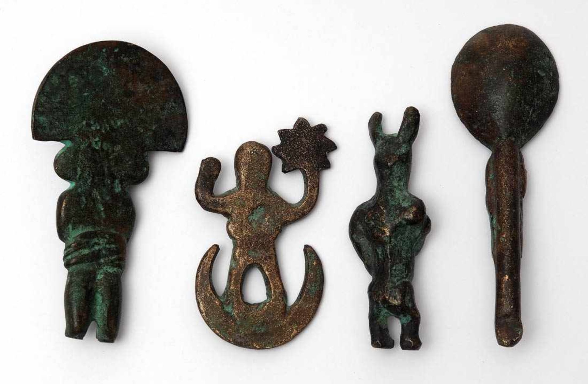 Vier Museumsrepliken, SüdamerikaBronze, patiniert. H.7-10cm. - Image 2 of 2
