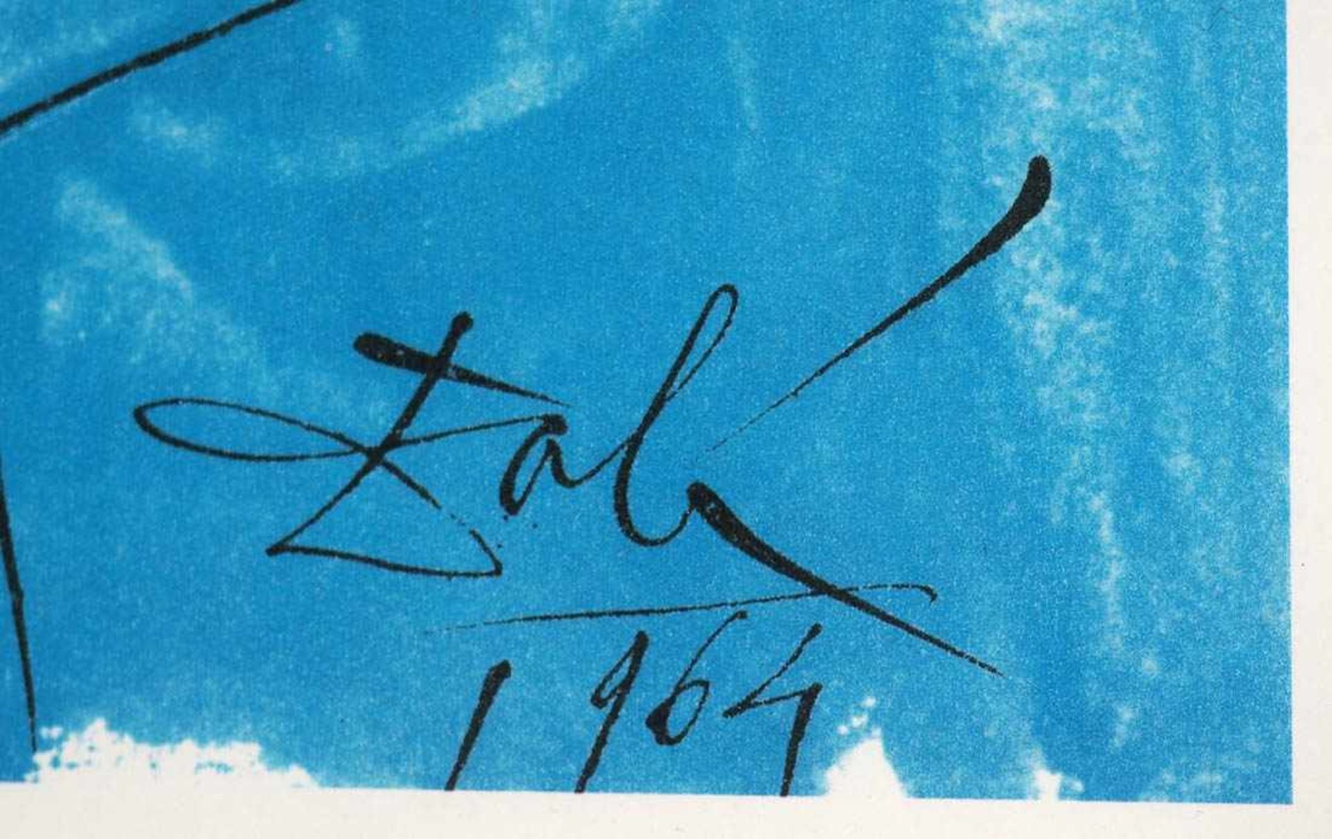 Dalí, Salvador, 1904 - 1989Blaue Madonna. Druck, in der Platte sign. und dat. 1964, Drucksignatur. - Bild 3 aus 4