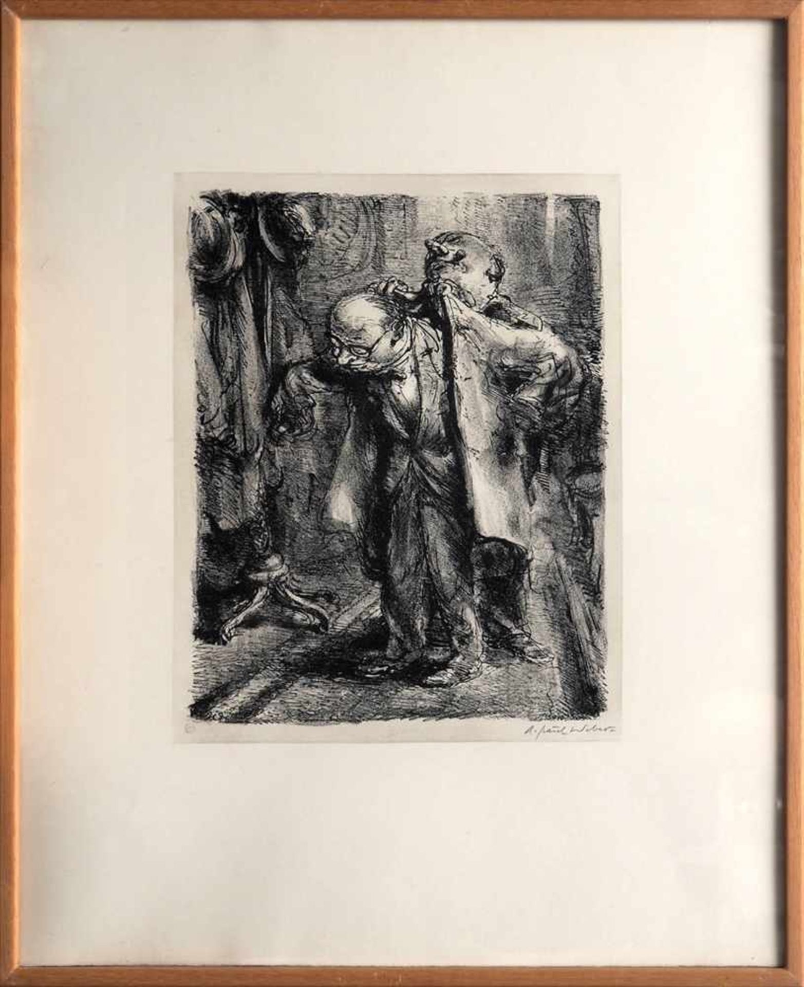 Weber, Andreas Paul, 1883/93 - 1980Lithographie bet. "Sie gestatten?", rechts unten handsign.