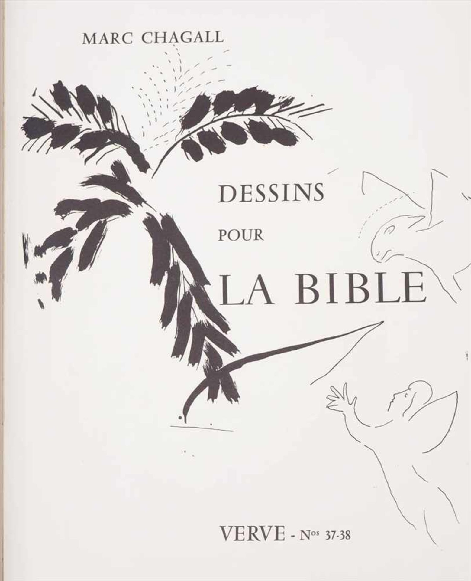 Chagall, MarcDessins pour la Bible, Verve, Paris 1960. Farblithographierter Einband und 96 - Bild 4 aus 5