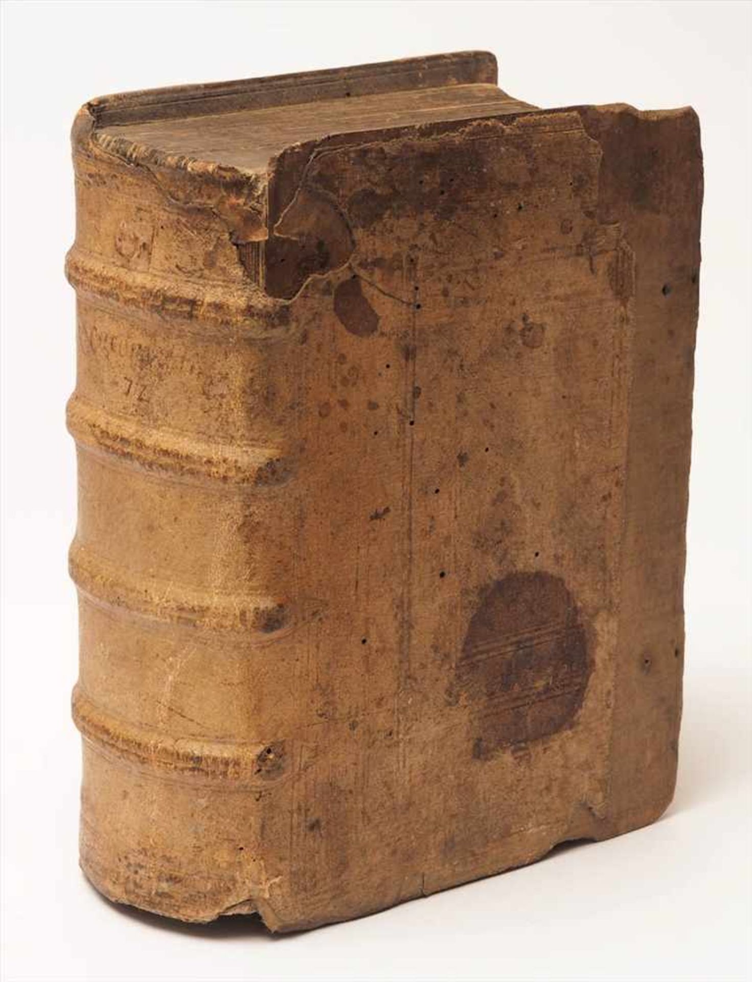Concordantiae bibliorum..., Brachel, Köln 1629Titelkupfer, Pergamenteinband (beschädigt). Erste - Bild 3 aus 3