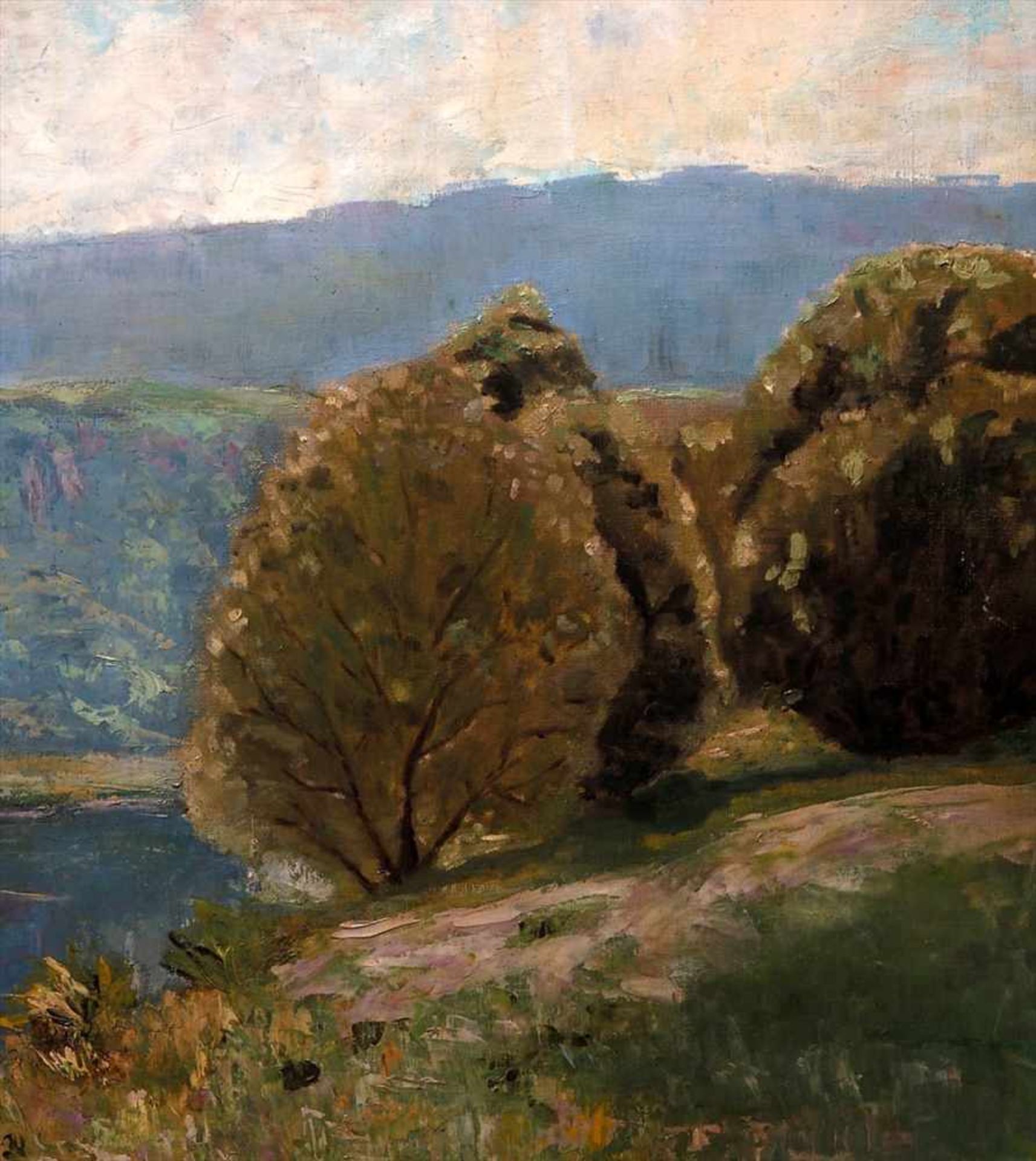 Heffner, Julius, 1877 - 1951 (attr.)Sommerliche Landschaft bei Tiengen (bei Freiburg im Breisgau). - Bild 9 aus 14