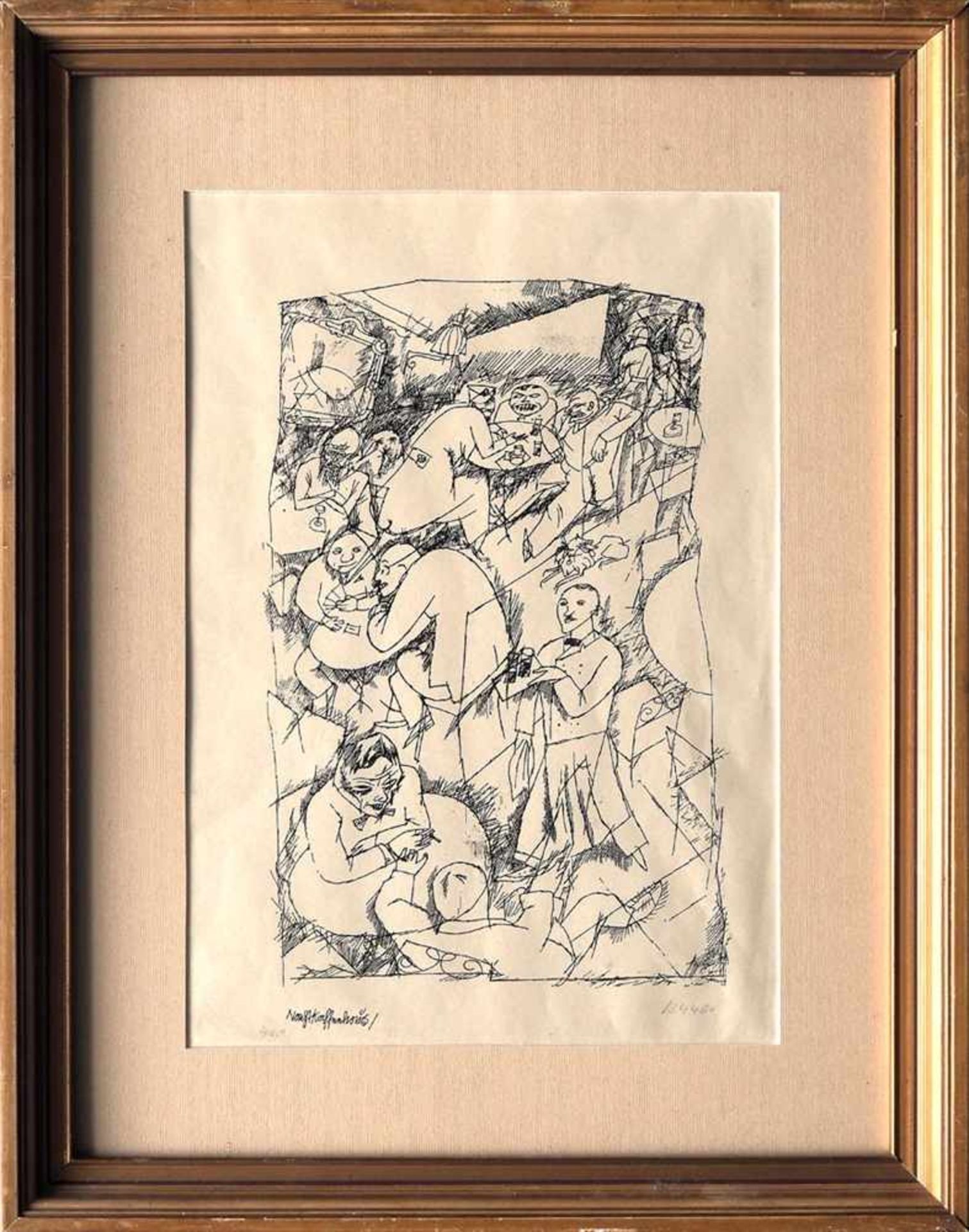 Grosz, Georges, 1893 - 1954Nachtcafé, von 1915. Lithographie, links unten bet., ger.