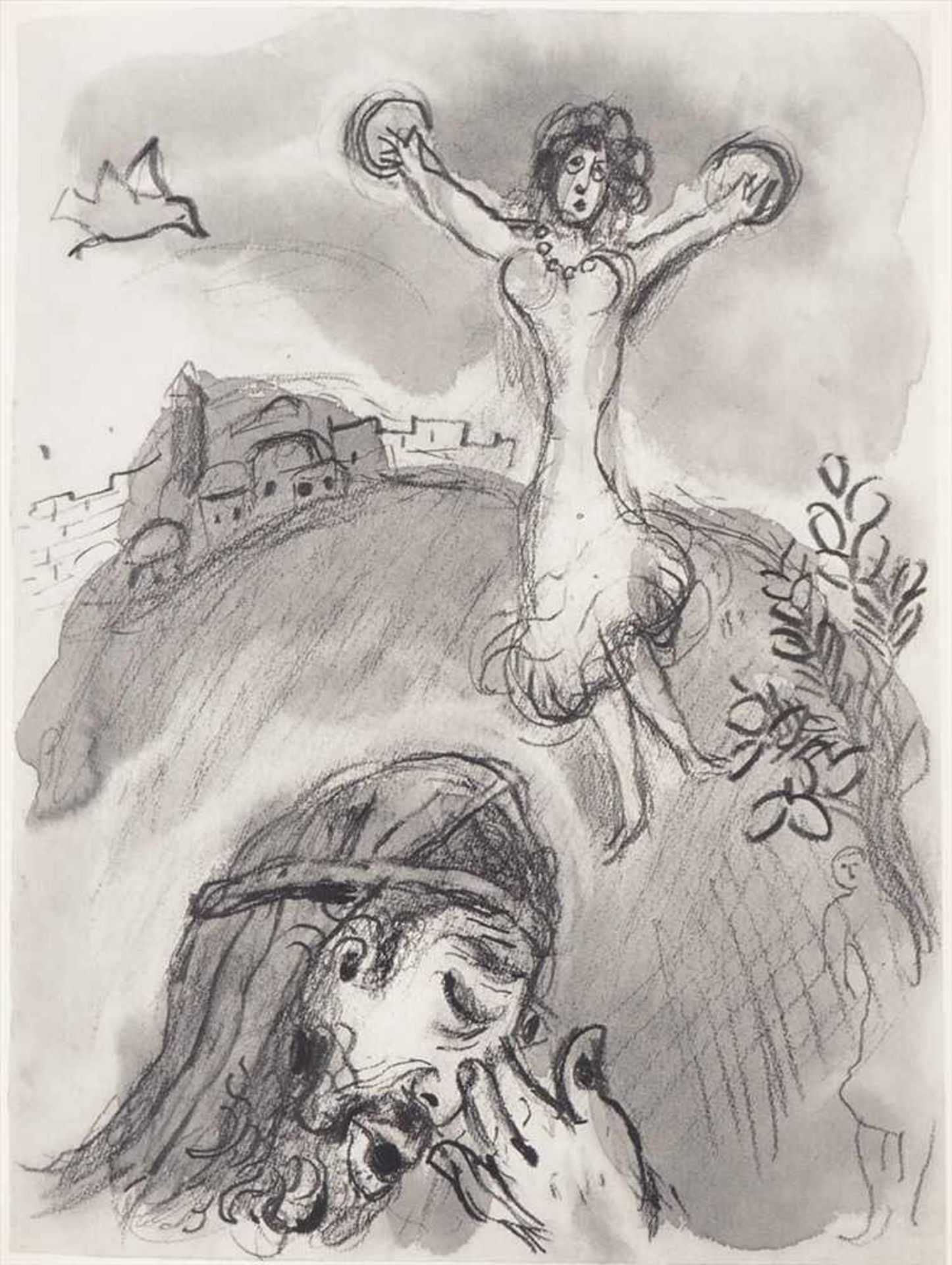 Chagall, MarcDessins pour la Bible, Verve, Paris 1960. Farblithographierter Einband und 96 - Bild 2 aus 5