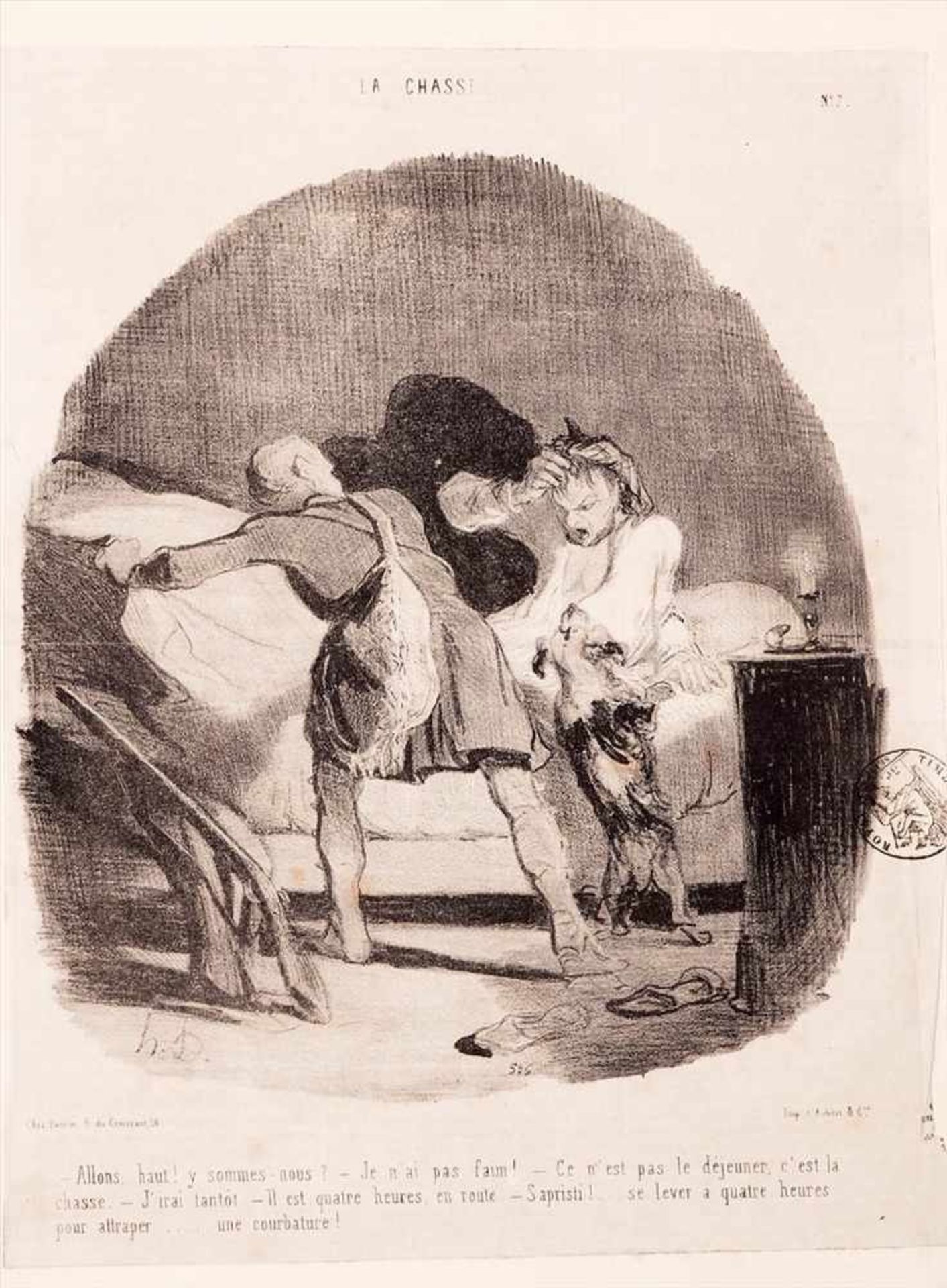 Daumier, Honoré, 1808 - 1879Sieben Karikaturen aus "Charivari". Lithogrpahien, auf Karton - Bild 6 aus 10