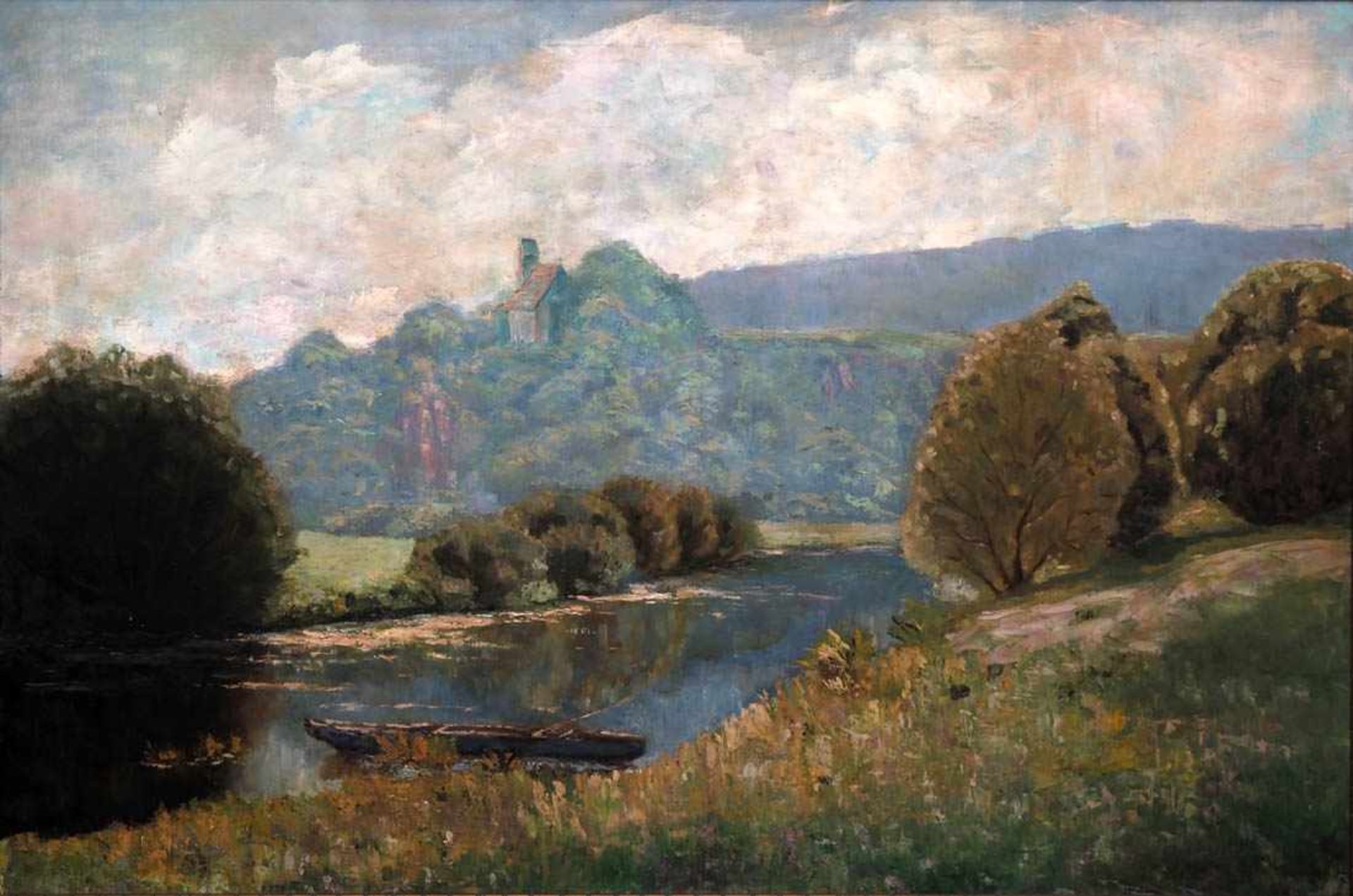Heffner, Julius, 1877 - 1951 (attr.)Sommerliche Landschaft bei Tiengen (bei Freiburg im Breisgau). - Bild 2 aus 14
