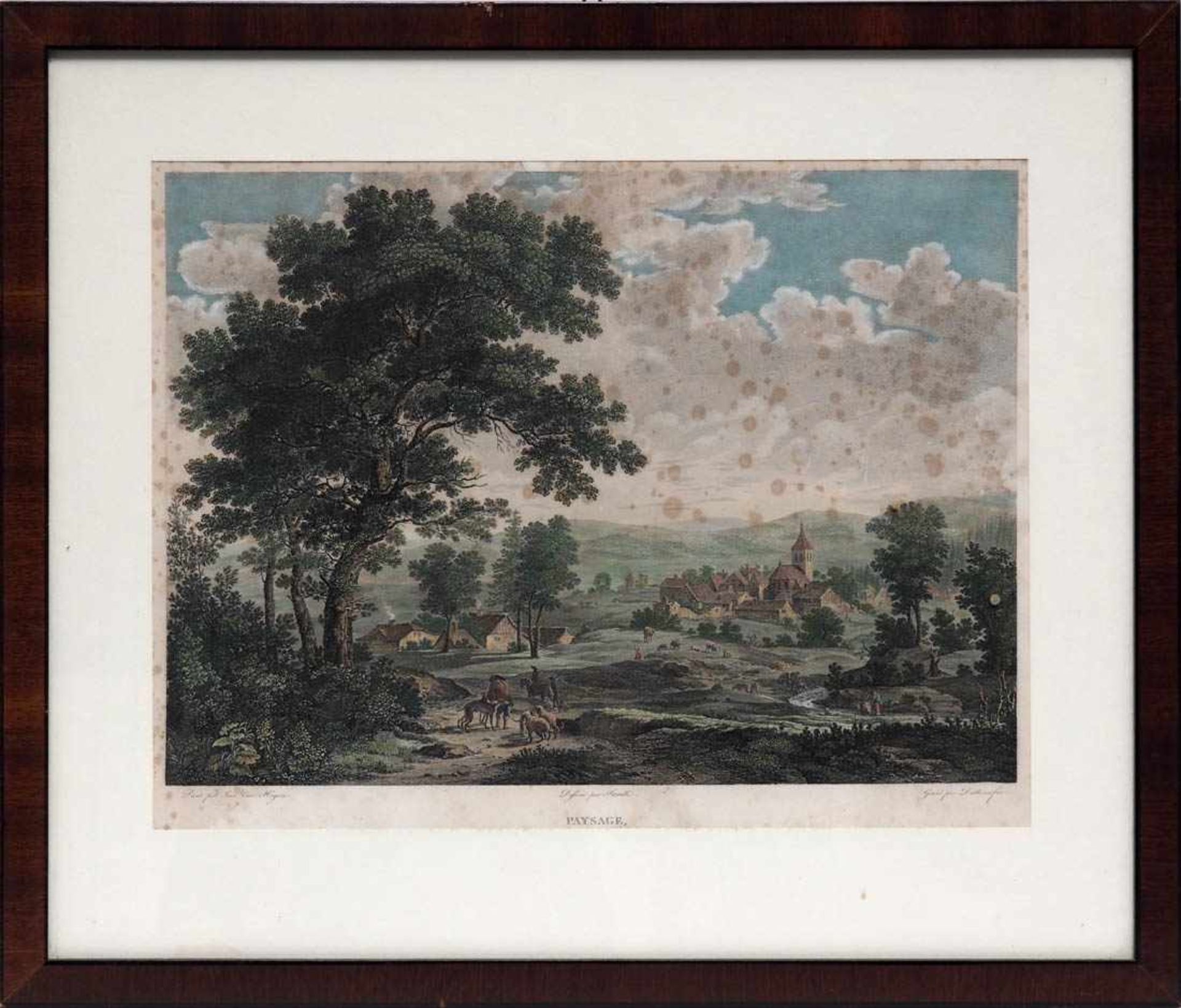 Duttenhofer, Christian Friedrich Traugott, 1778 - 1846Weite Landschaft mit Dorf und einzelnen