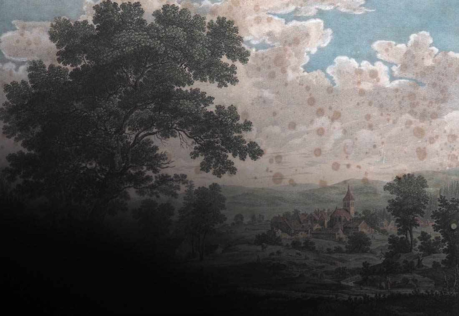 Duttenhofer, Christian Friedrich Traugott, 1778 - 1846Weite Landschaft mit Dorf und einzelnen - Bild 2 aus 2