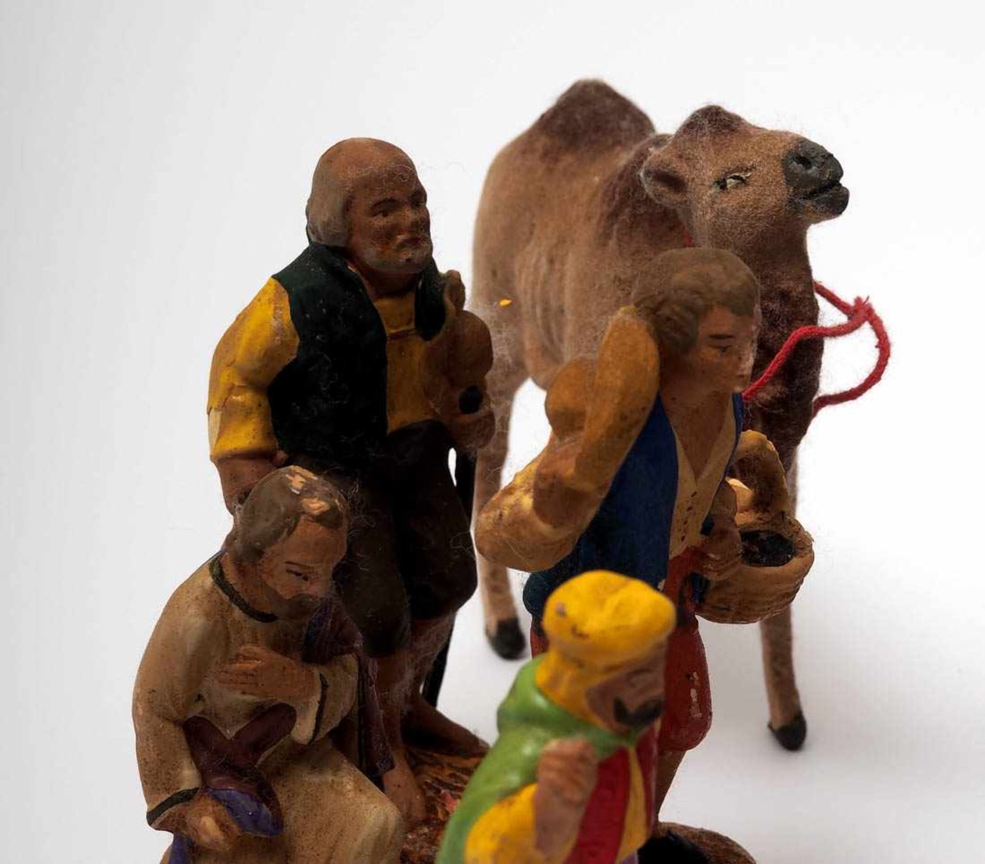 Weihnachtskrippe, um 1900Maria, Joseph, Jesuskind, Hl. Drei Könige, Kamel und Kamelführer, drei - Image 4 of 4