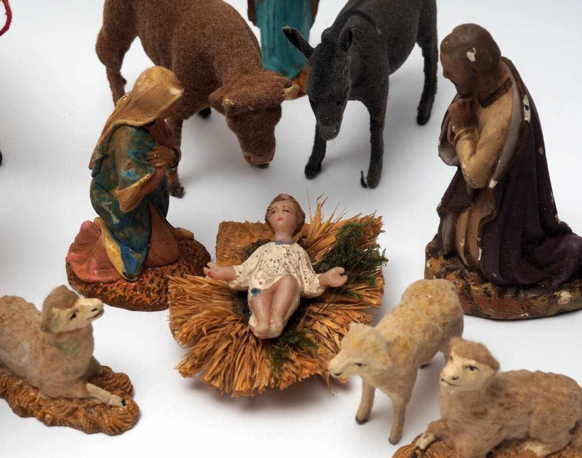 Weihnachtskrippe, um 1900Maria, Joseph, Jesuskind, Hl. Drei Könige, Kamel und Kamelführer, drei - Image 3 of 4