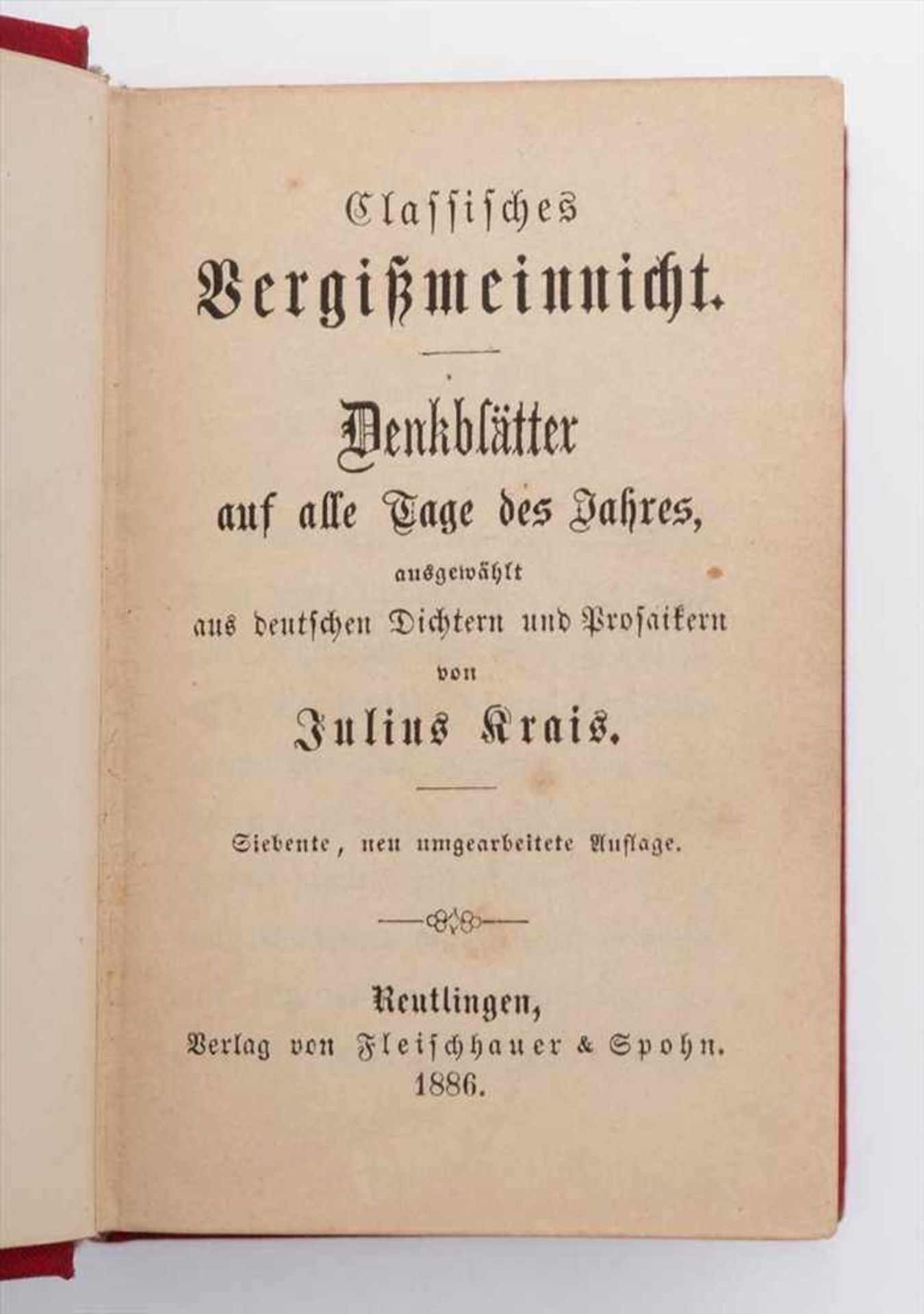 Wildermuth, Adelheid: Wollt Ihr´s hören?2 Bde., Stuttgart 1885. Geprägter, farbiger Leineneinband - Image 2 of 6