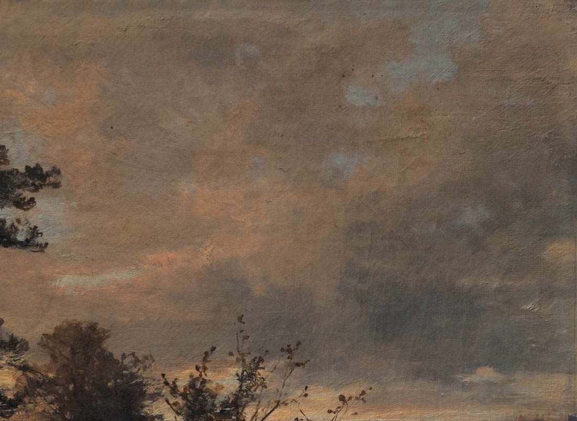 Von Herman, Hermine, geb. 1855Einsamer Waldsee im Morgenlicht, im Vordergrund unter den hohen Bäumen - Bild 5 aus 7