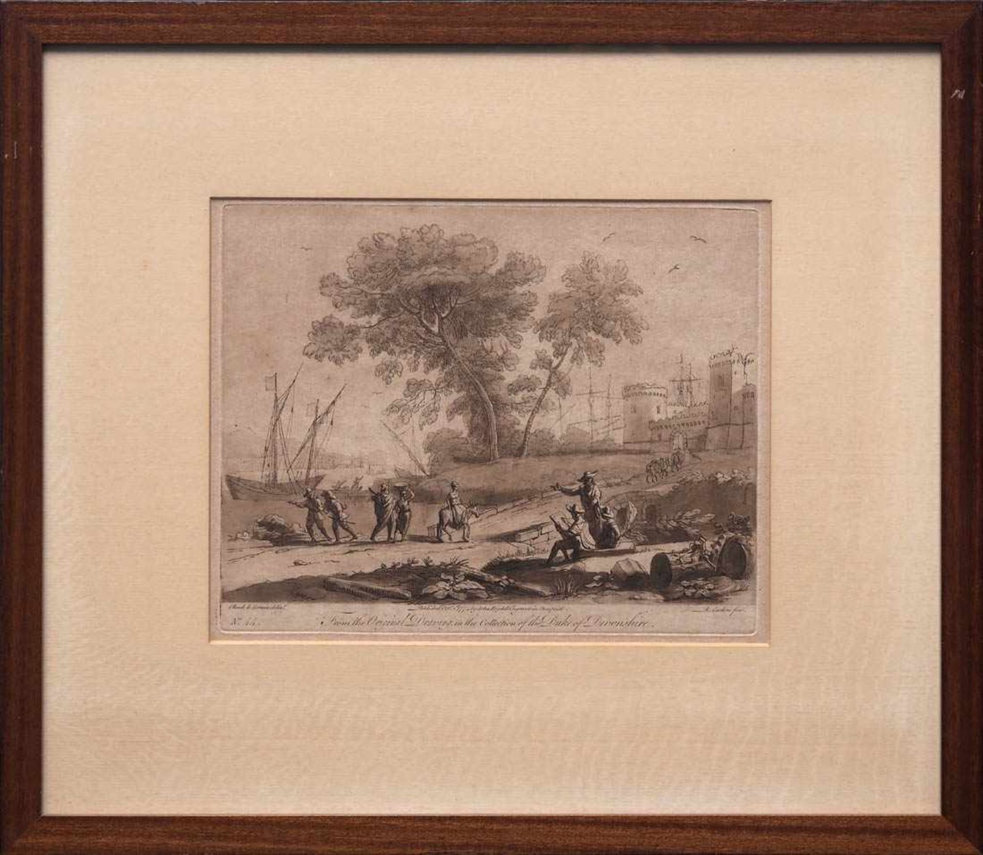 Earlom, Richard, 1743 - 1822Zwei Radierungen nach Gemälden von Claude le Lorrain. Fischer beim