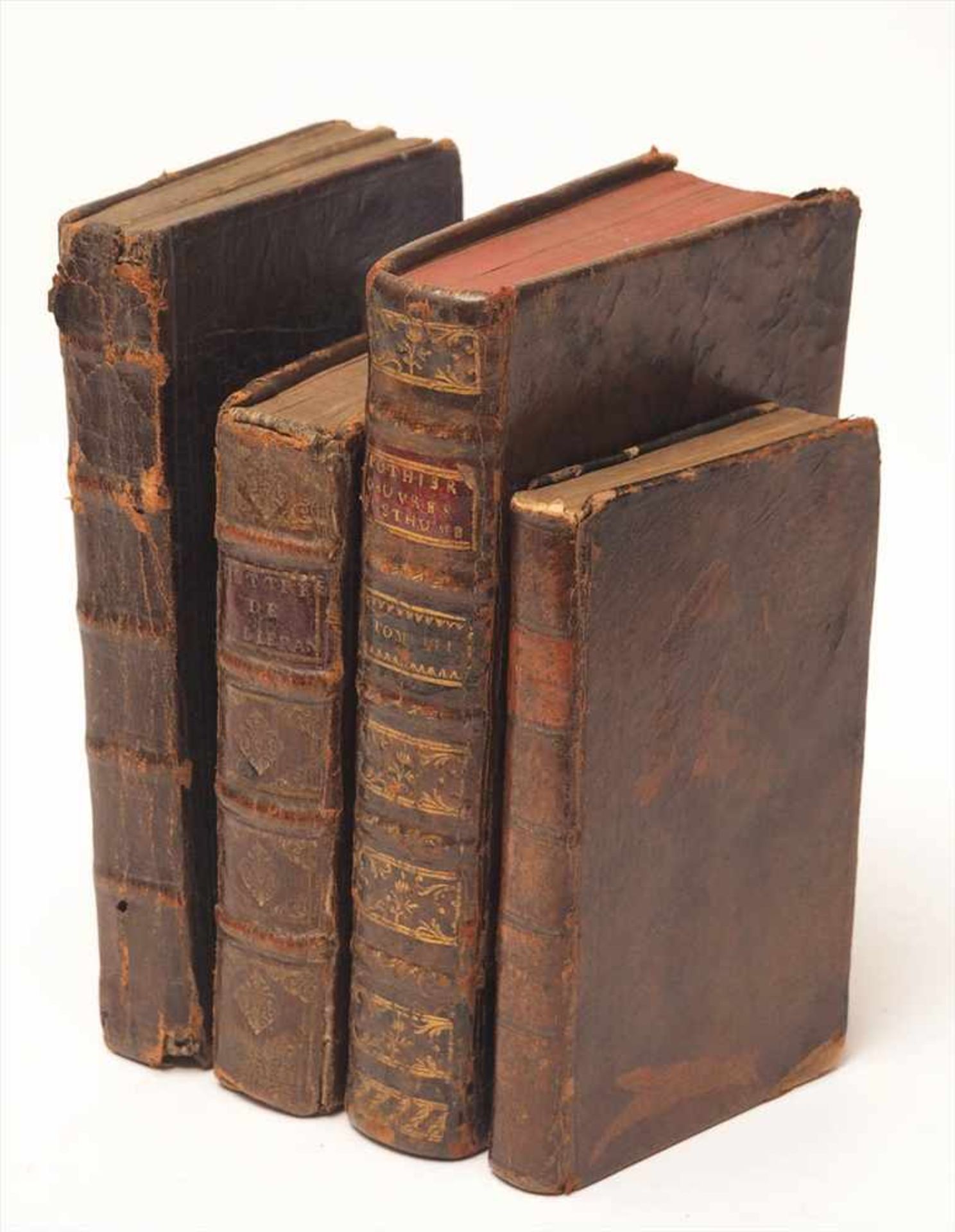 Vier div. Bücher, Frankreich, 18.Jhdt.Lettres familières de René Milleran; Pensées de M. le comte