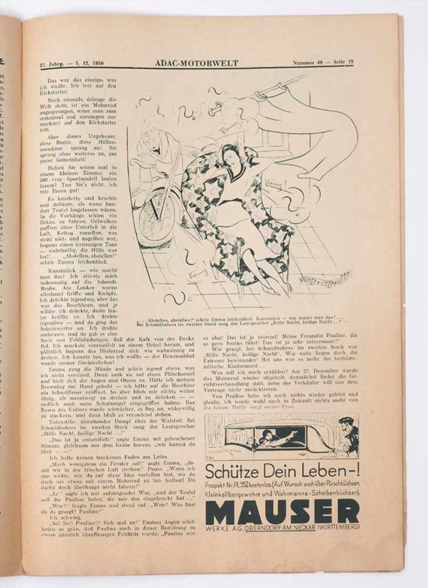 Großes Konvolut Auto- und Motorrad-Zeitschriften, 30er Jahreu.a. "ADAC-Motorwelt" und "Fahrrad- - Image 2 of 2