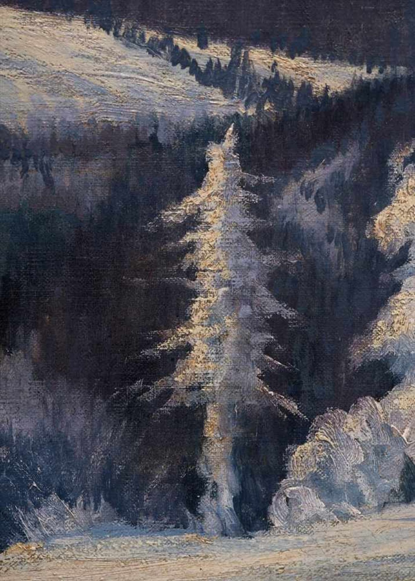 Heilmann, Karl, 1881 - 1935Blick über die Schwarzwaldberge im Winter, im Vordergrund verschneite - Image 6 of 7