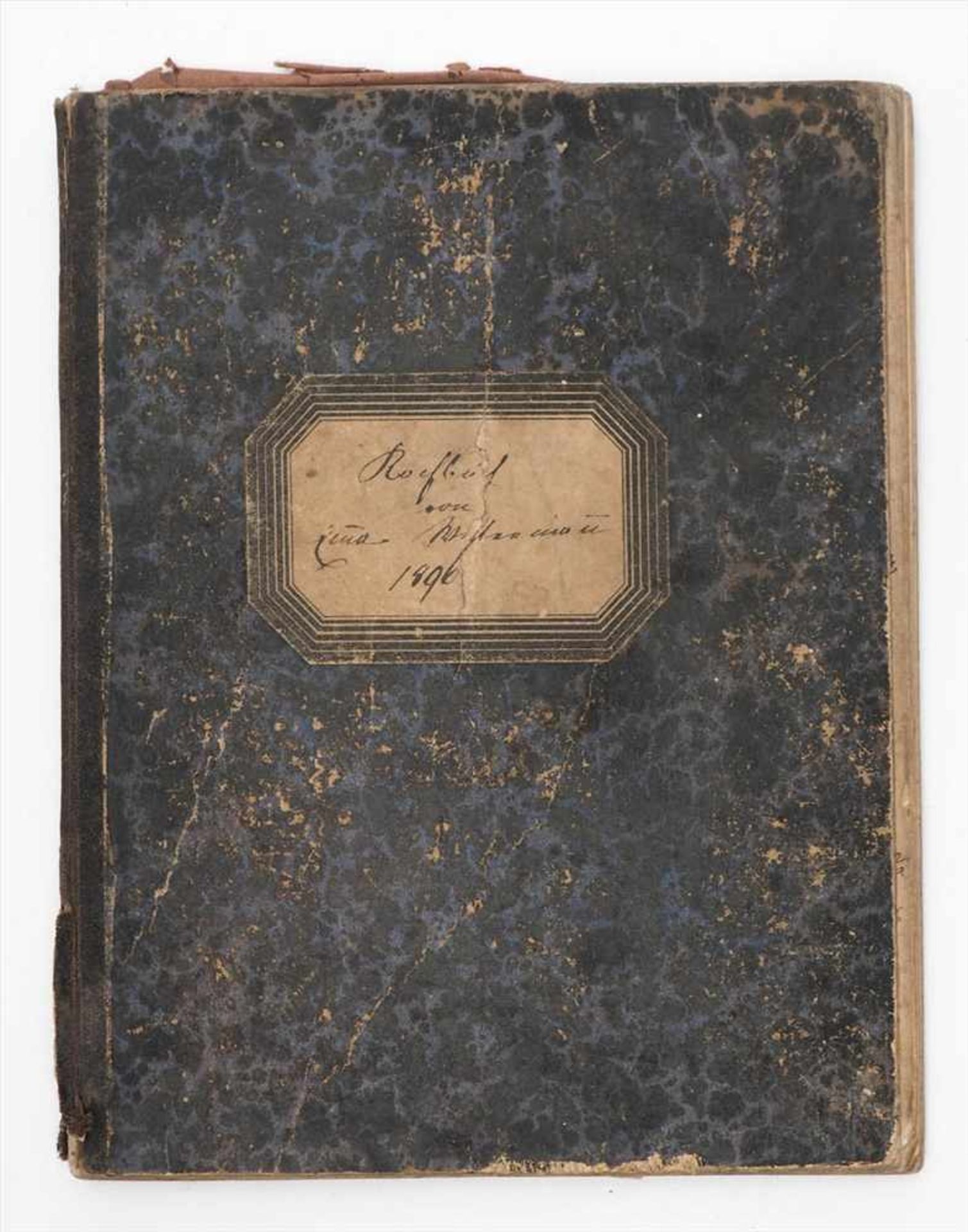 Kochbuch, dat. 1896Handschriftliche Einträge. Pappeinband. 20,5x16cm.