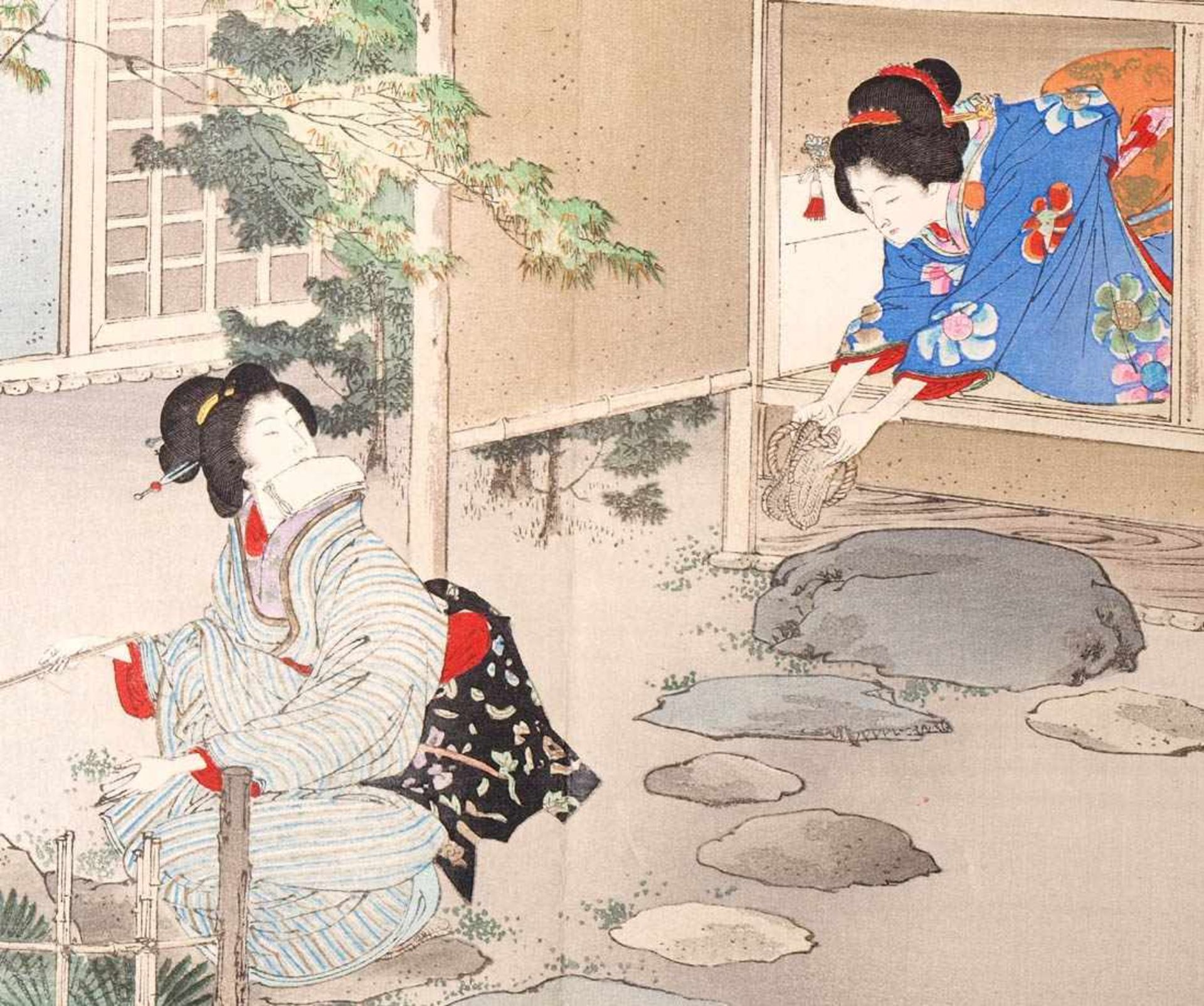 Toshikata, Mizuno, 1866 - 1908"Die Teezeremonie". Zyklus von 15 Farbholzschnitten, gemeinsam - Bild 23 aus 27