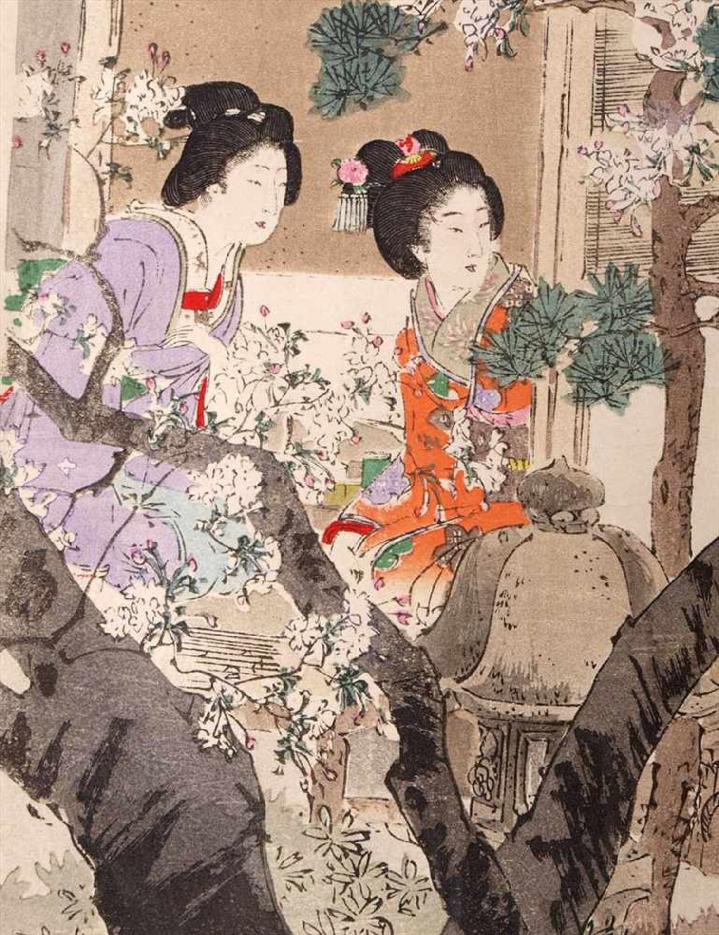 Toshikata, Mizuno, 1866 - 1908"Die Teezeremonie". Zyklus von 15 Farbholzschnitten, gemeinsam - Bild 24 aus 27