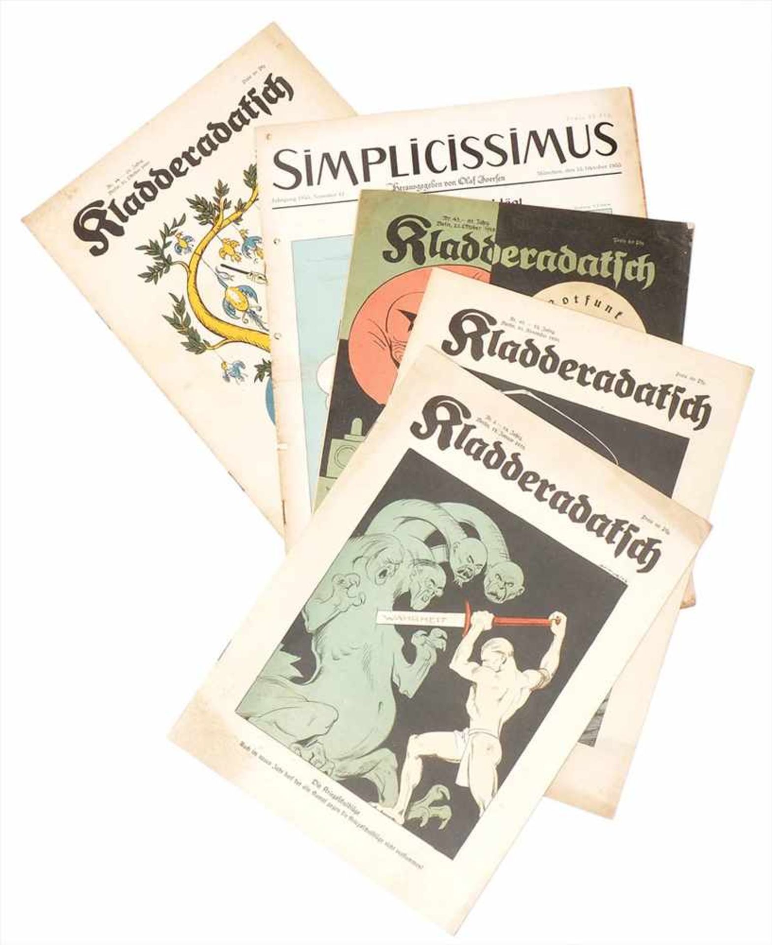 "Kladderadatsch" aus den Jahren 1925/'26/'27/'28/'29/'30/'31/'32Zahlreiche Ausgaben, in