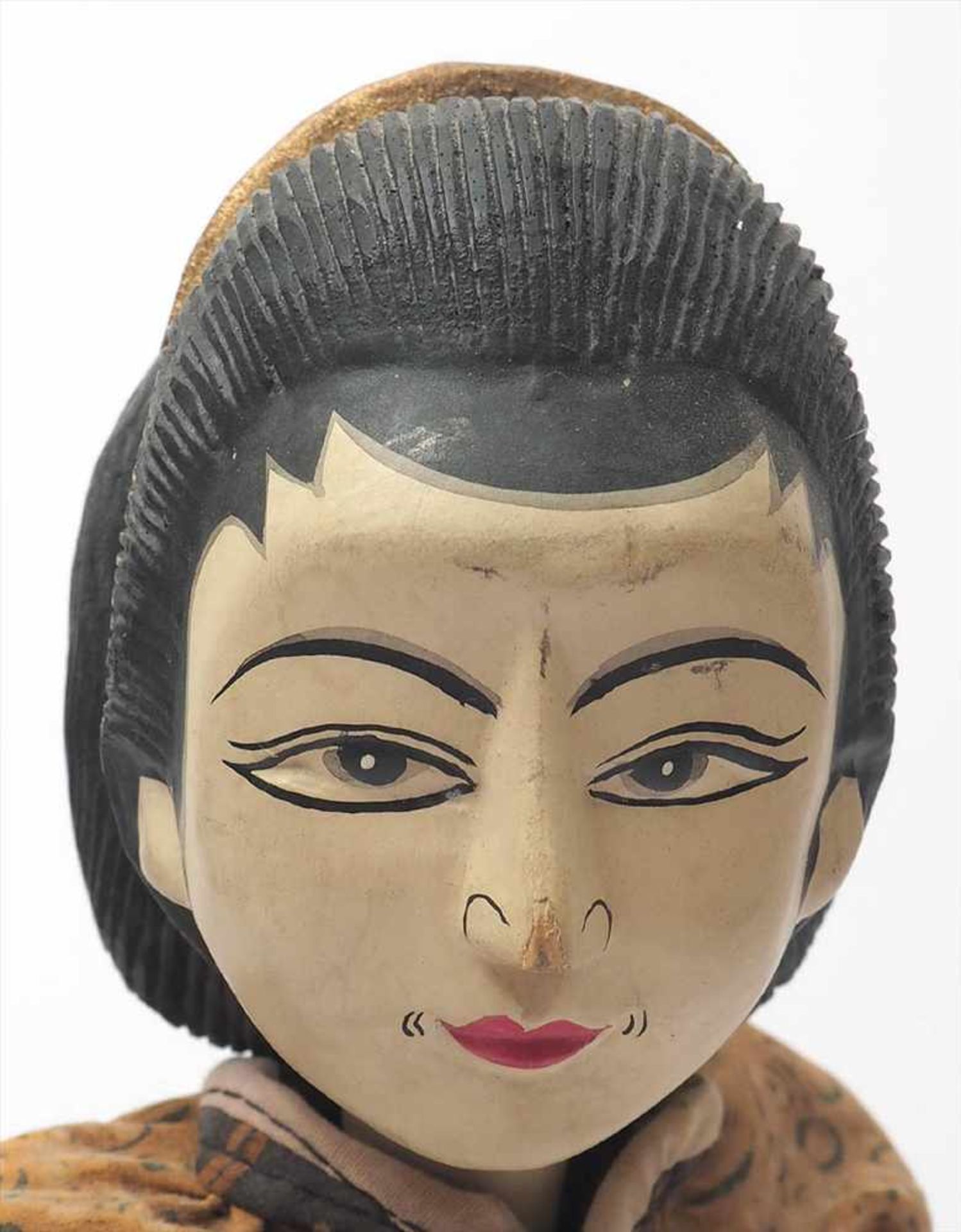 Wayang Golek-FigurMit Frauenkopf. Stoffkleidung. H.40cm. - Image 4 of 6