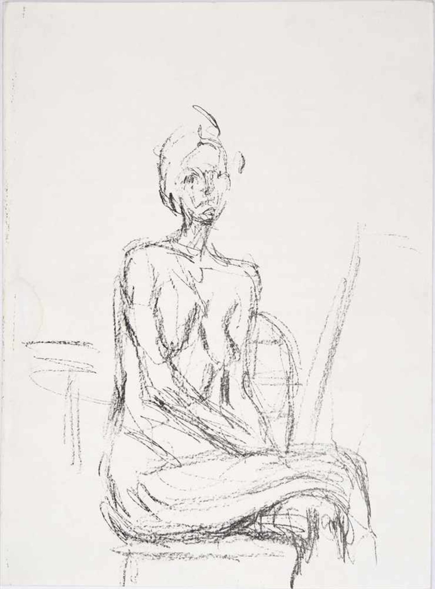 Giacometti, Alberto, 1901 - 1966Sitzender weiblicher Akt. Lithographie, Maeght, Paris 1961.