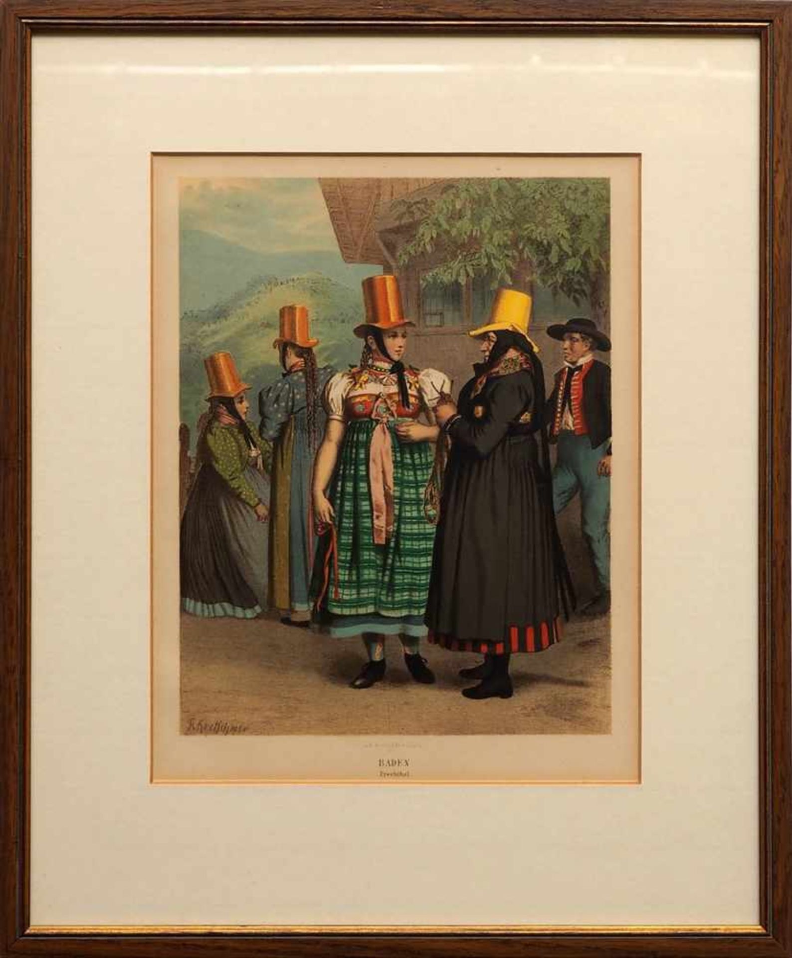 Kretschmer, Albert, 1825 - 1891Fünf Blätter mit unterschiedlichen Darstellungen von Trachten aus - Bild 4 aus 6