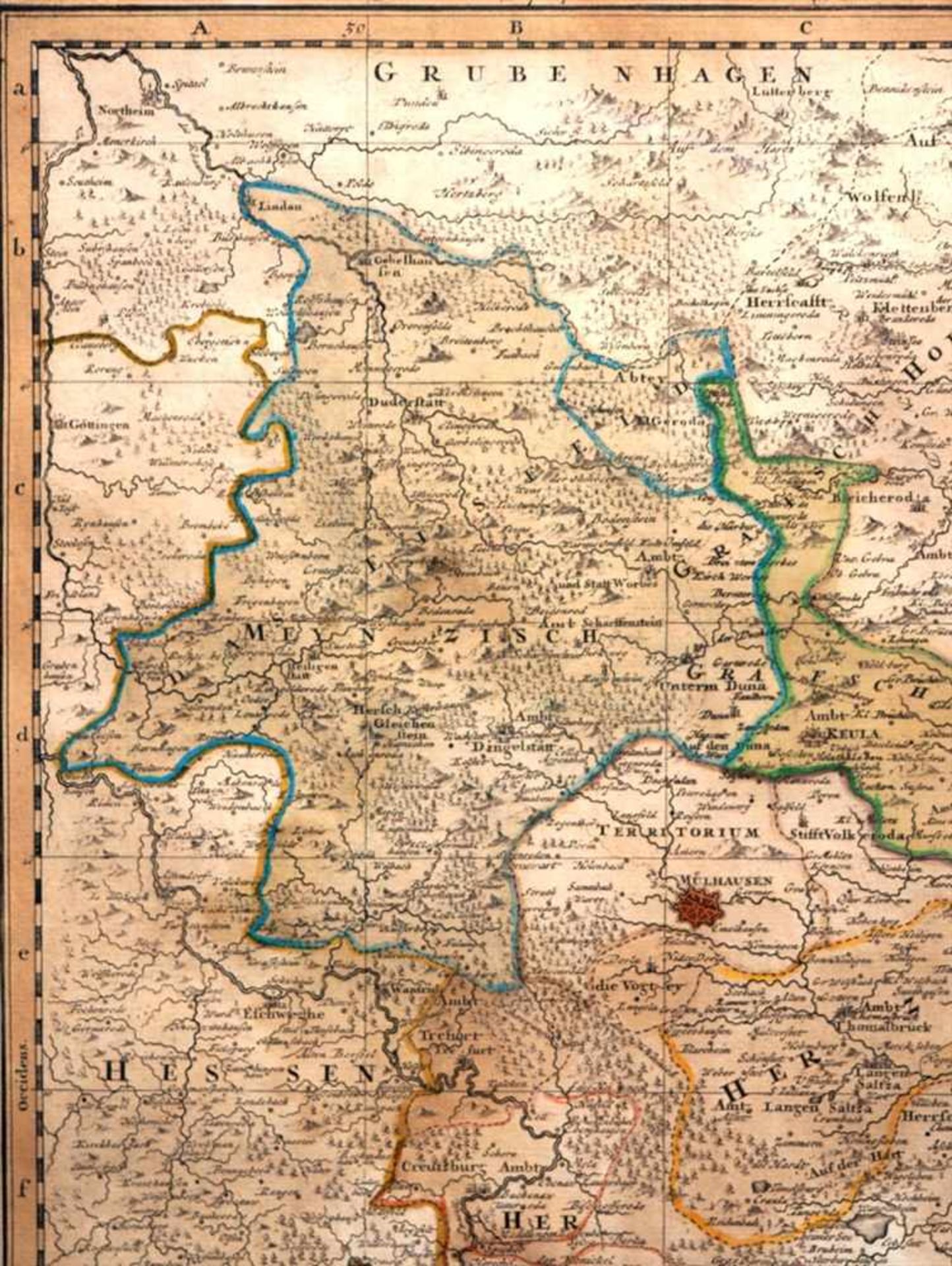 Homann, Johann Christoph, 1703 - 1730Karte der Landgrafschaft Thüringen aus dem Jahr 1729. Rechts - Bild 2 aus 8