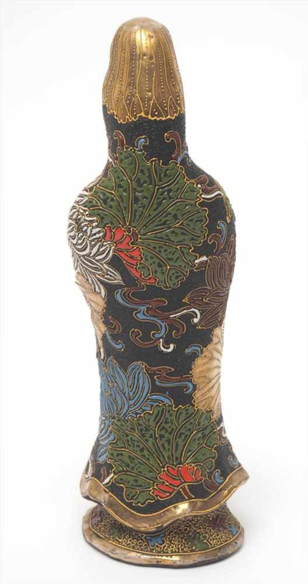 Figurine, JapanStehender Weiser in bodenlangem Ober- und Untergewand mit kronenartiger Kopfbedeckung - Bild 4 aus 7
