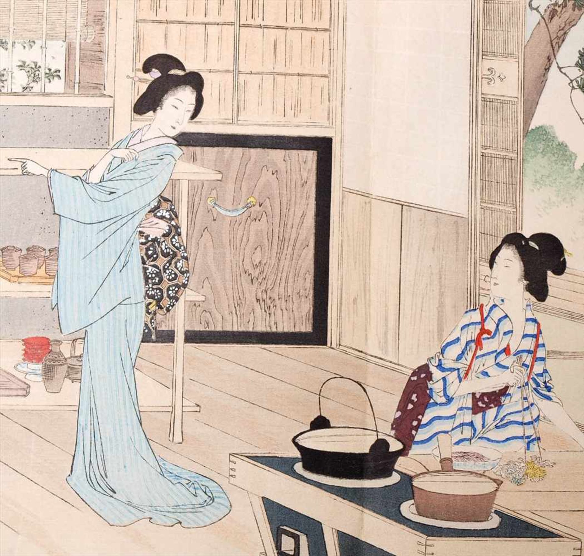 Toshikata, Mizuno, 1866 - 1908"Die Teezeremonie". Zyklus von 15 Farbholzschnitten, gemeinsam - Bild 18 aus 27