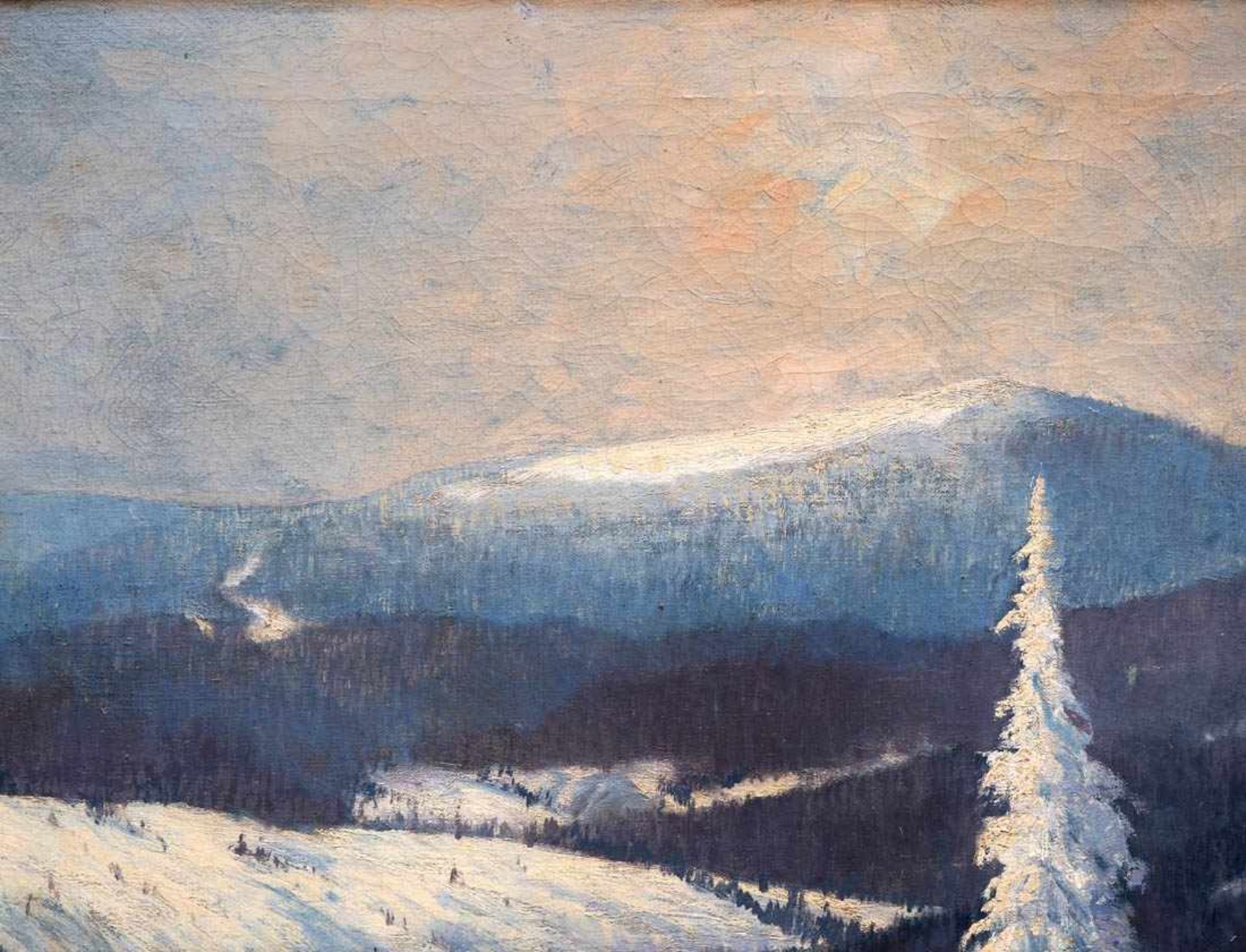 Heilmann, Karl, 1881 - 1935Blick über die Schwarzwaldberge im Winter, im Vordergrund verschneite - Image 2 of 7