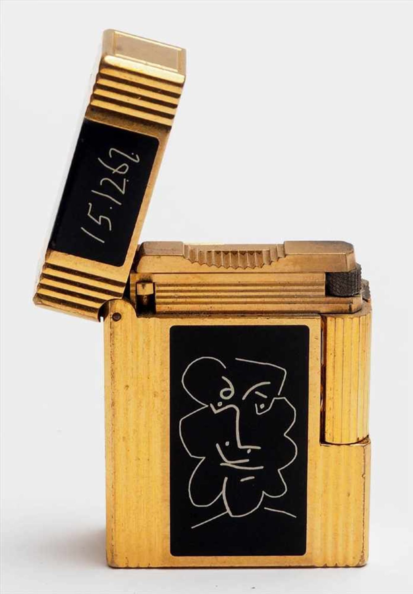 Feuerzeug, Dupont, limitierte "Picasso"-EditionModell "Faun". Vergoldet. Auf einer Seite - Bild 2 aus 3
