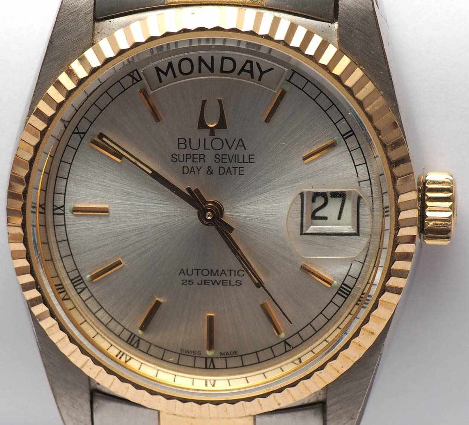 Herrenarmbanduhr, Bulova Super Seville Day DateWochentagsanzeige auf der Zwölf, Datumsanzeige auf - Bild 2 aus 4