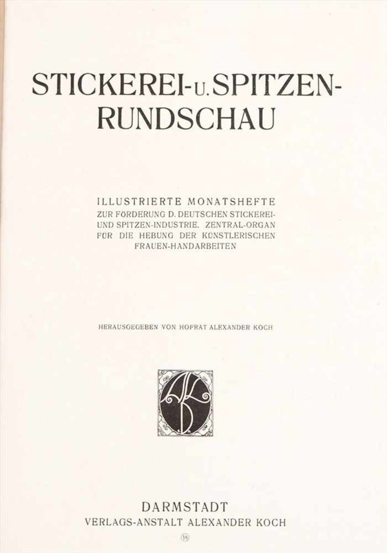 "Stickerei- und Spitzenrundschau", gebunden, 1918/1919Geprägter Pappeinband. Dazu "Beyers - Bild 3 aus 4