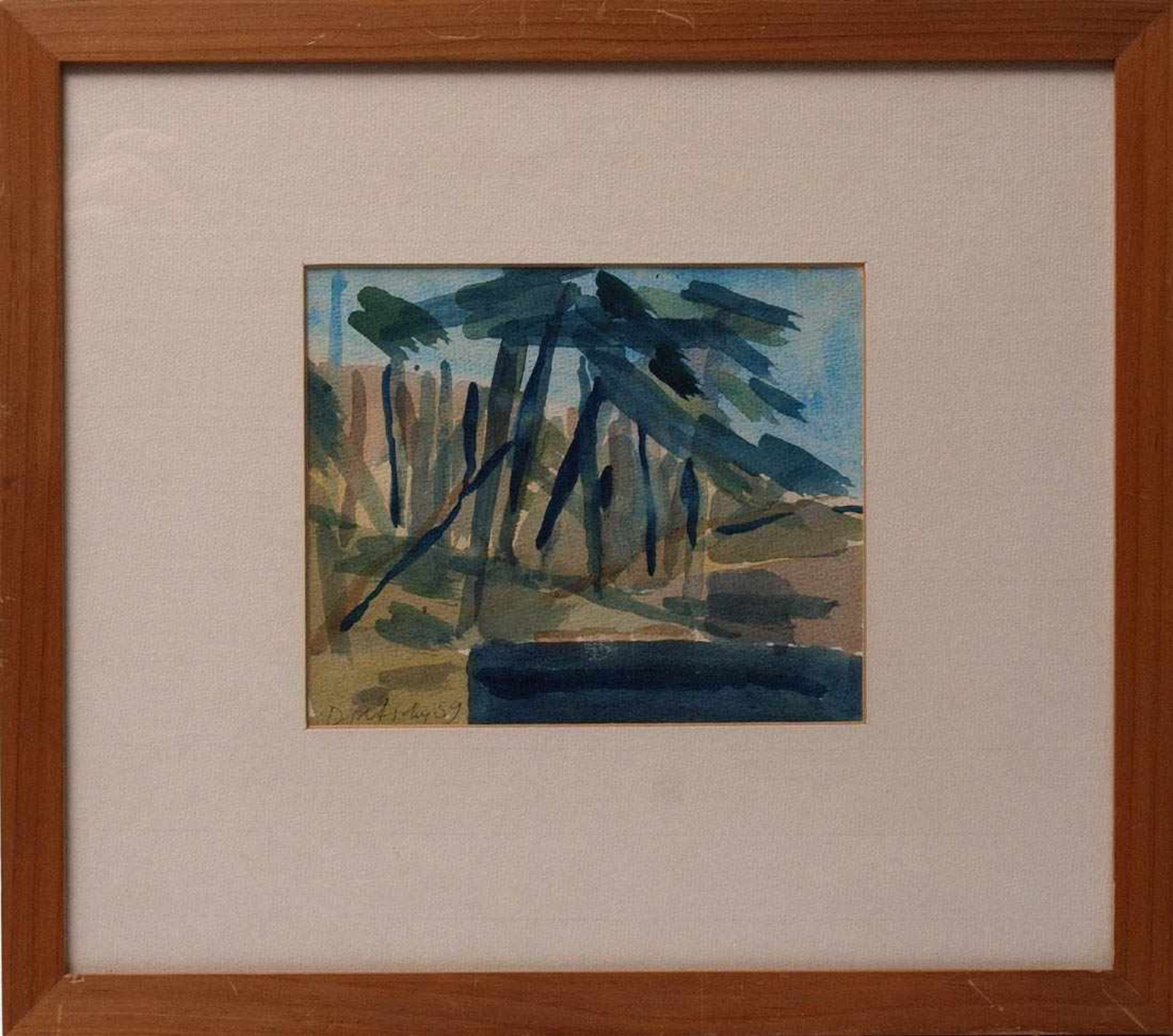 Dietschy, Peter, geb. 1935Abstrahierende Waldlandschaft. Aquarell, links unten sign. und dat. (19) - Bild 2 aus 3