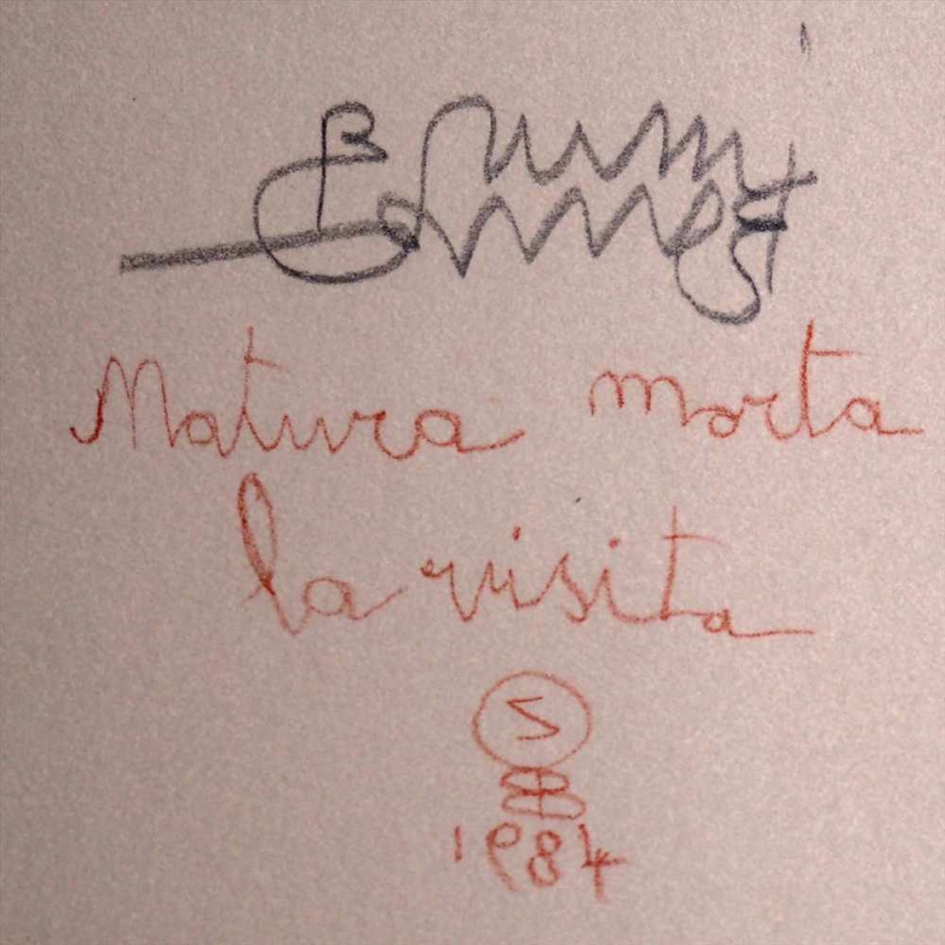 Bruni, Bruno, geb. 1935Lithographie, bet. "natura morta, la visita", rechts unten sign., links unten - Image 3 of 4