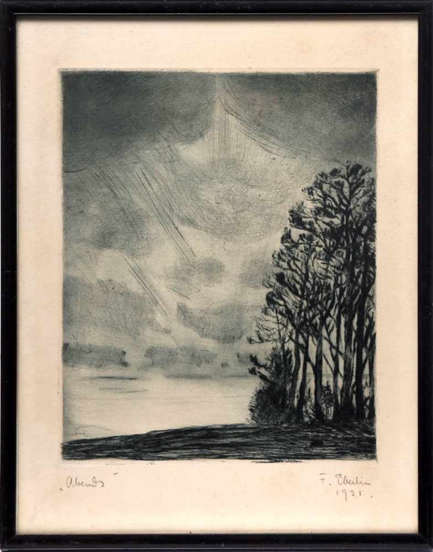 Eberlin, Franz, 1896 - 1930Zwei Radierungen mit Ansichten vom Feldberg, handsign., eine bet. " - Bild 4 aus 5
