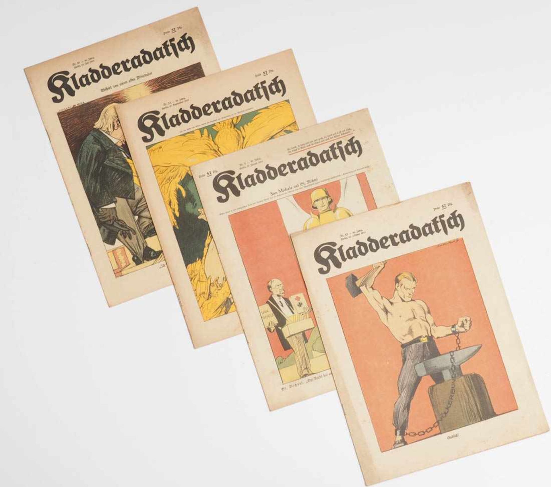 "Kladderadatsch" aus den Jahren 1933/'34/'35/'39/'41/'44Zahlreiche Ausgaben, in Prospekthüllen,