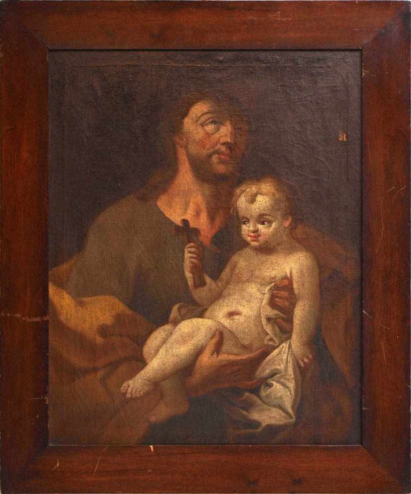 Göser, Simon (Umkreis), 1735 Gospoldshofen - 1816 FreiburgJosef mit dem Jesuskind. Öl/Lwd, ger.