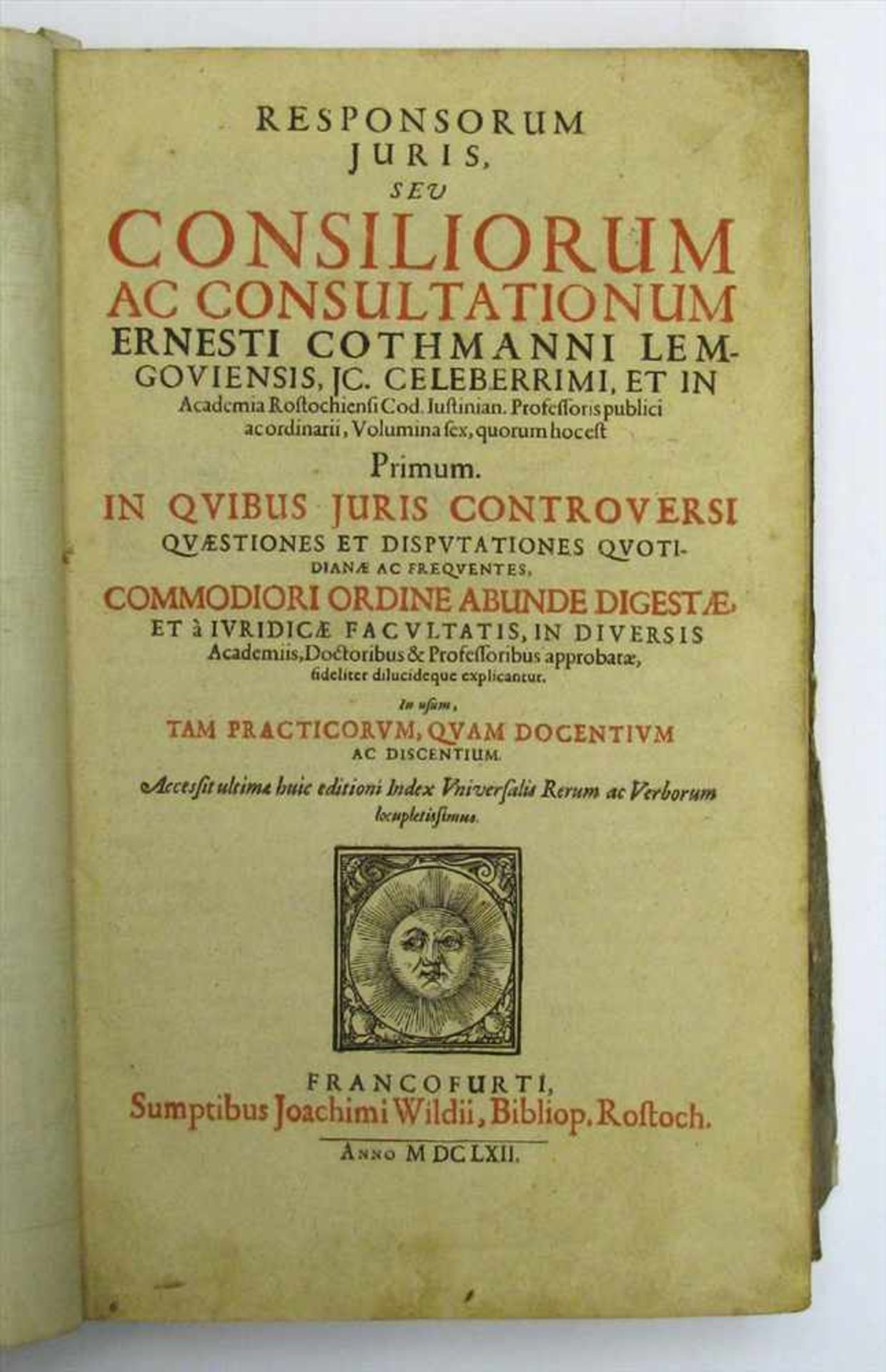 Cothmann, ErnstRespunsorum juris, seu consiliorum ac consultationum Ernesti Cothmanni