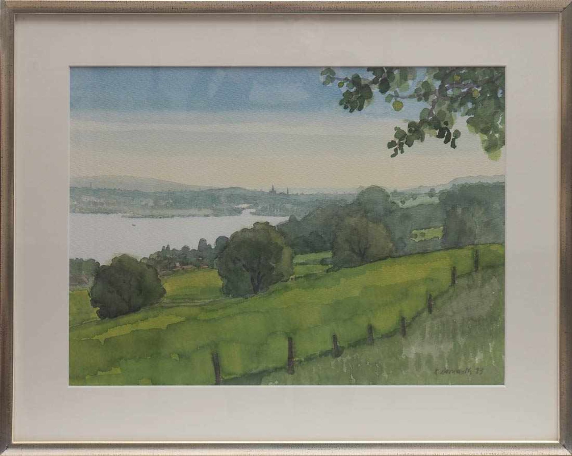 Dorwarth, Rainer, 1924 - 2015Blick über den Bodensee, im Hintergrund das Konstanzer Münster.