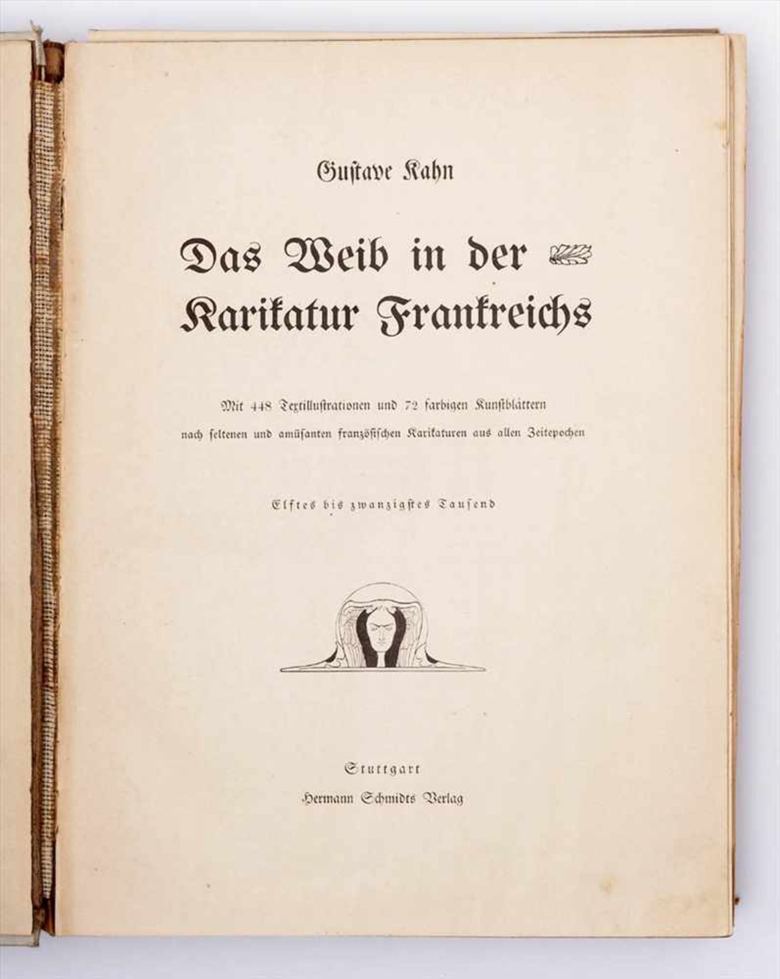 Kahn, Gustave: Das Weib in der Karikatur FrankreichsHermann Schmidt Verlag, Stuttgart 1907. Farbig - Image 2 of 4