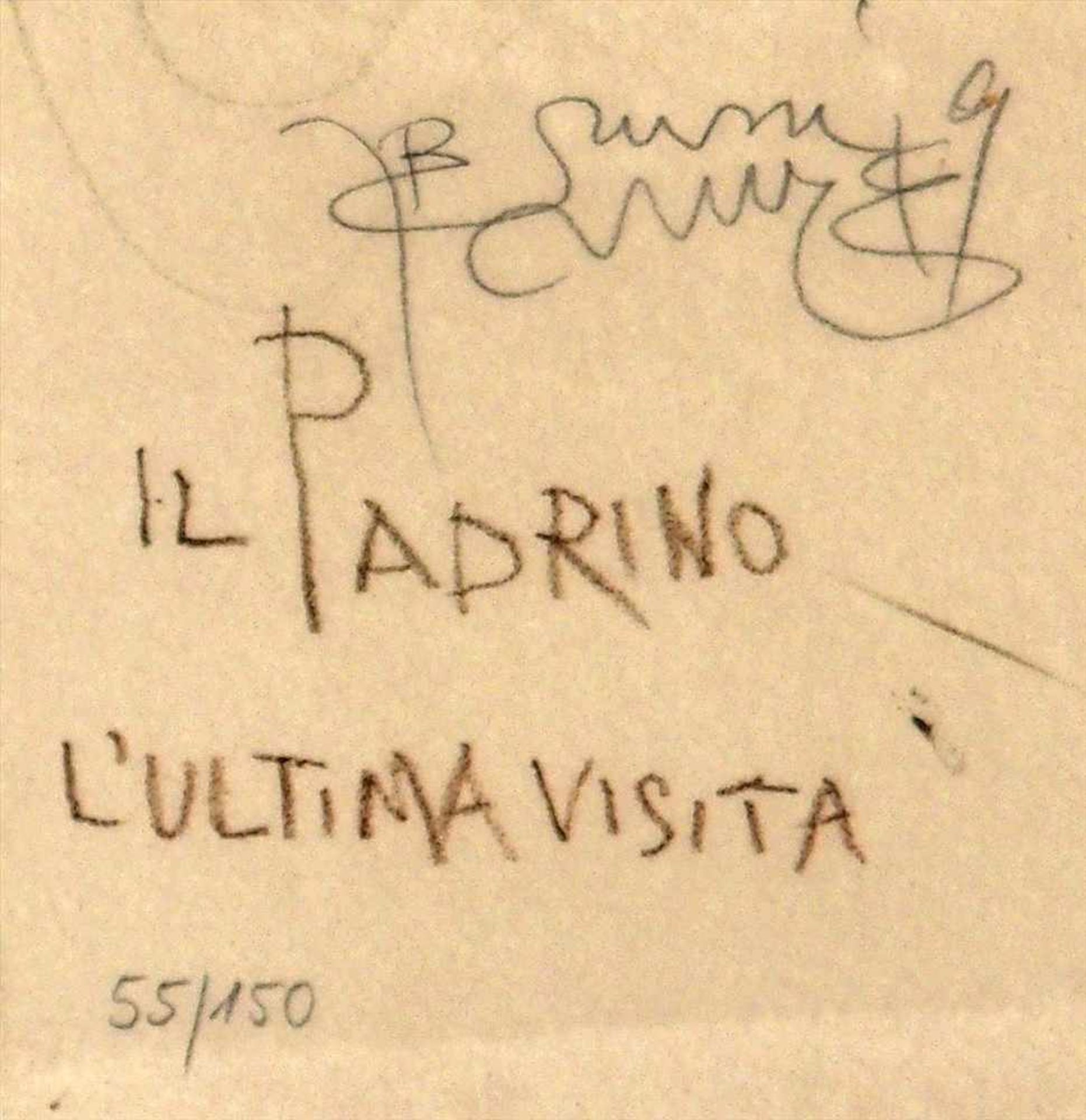 Bruni, Bruno, geb. 1935Lithographie, bet. "Il padrino l'ultima visita", links unten sign. und num. - Bild 3 aus 4