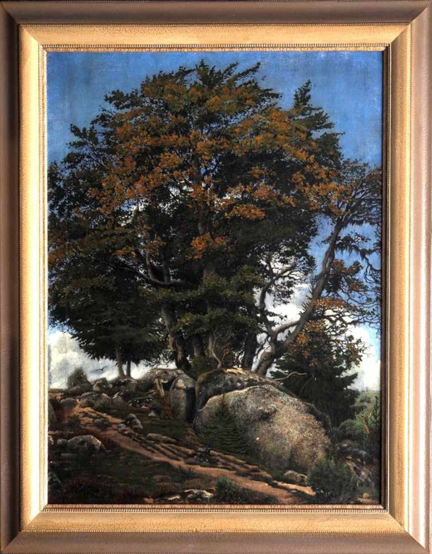 Dethleffs-Edelmann, Fridel, 1899 - 1982Mächtiger, bereits herbstlich verfärbter Baum unter