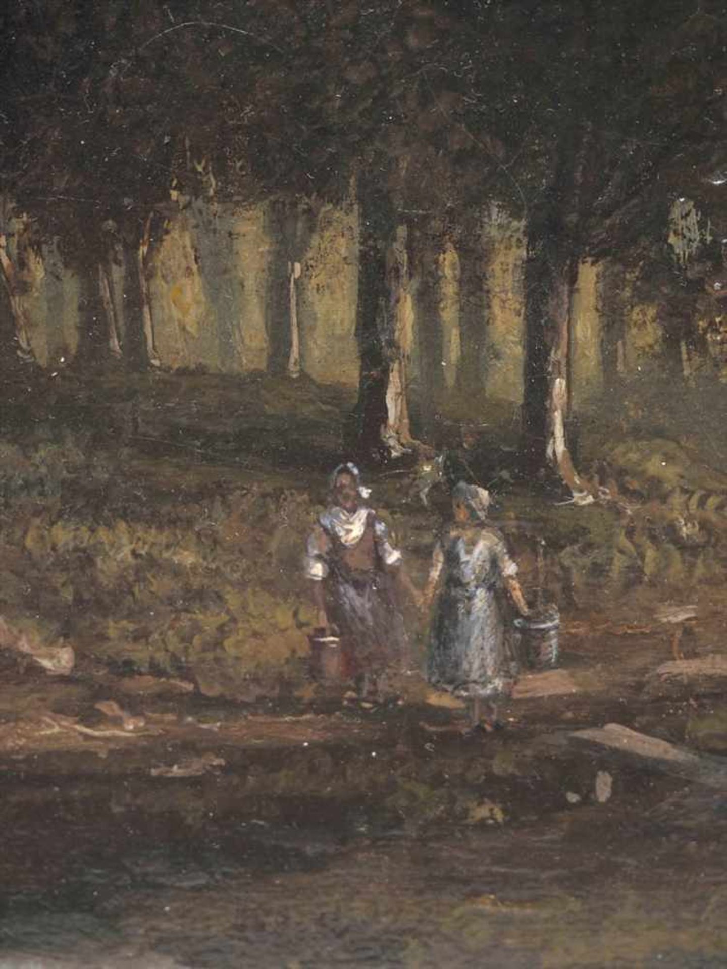 Hans, Josephus Gerardus, 1826 - 1891Weite, sommerliche Landschaft. Auf einem Weg am Waldrand streben - Image 7 of 9