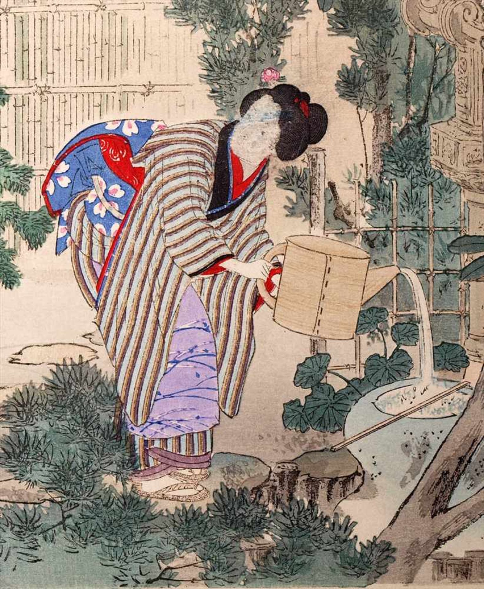 Toshikata, Mizuno, 1866 - 1908"Die Teezeremonie". Zyklus von 15 Farbholzschnitten, gemeinsam - Bild 22 aus 27