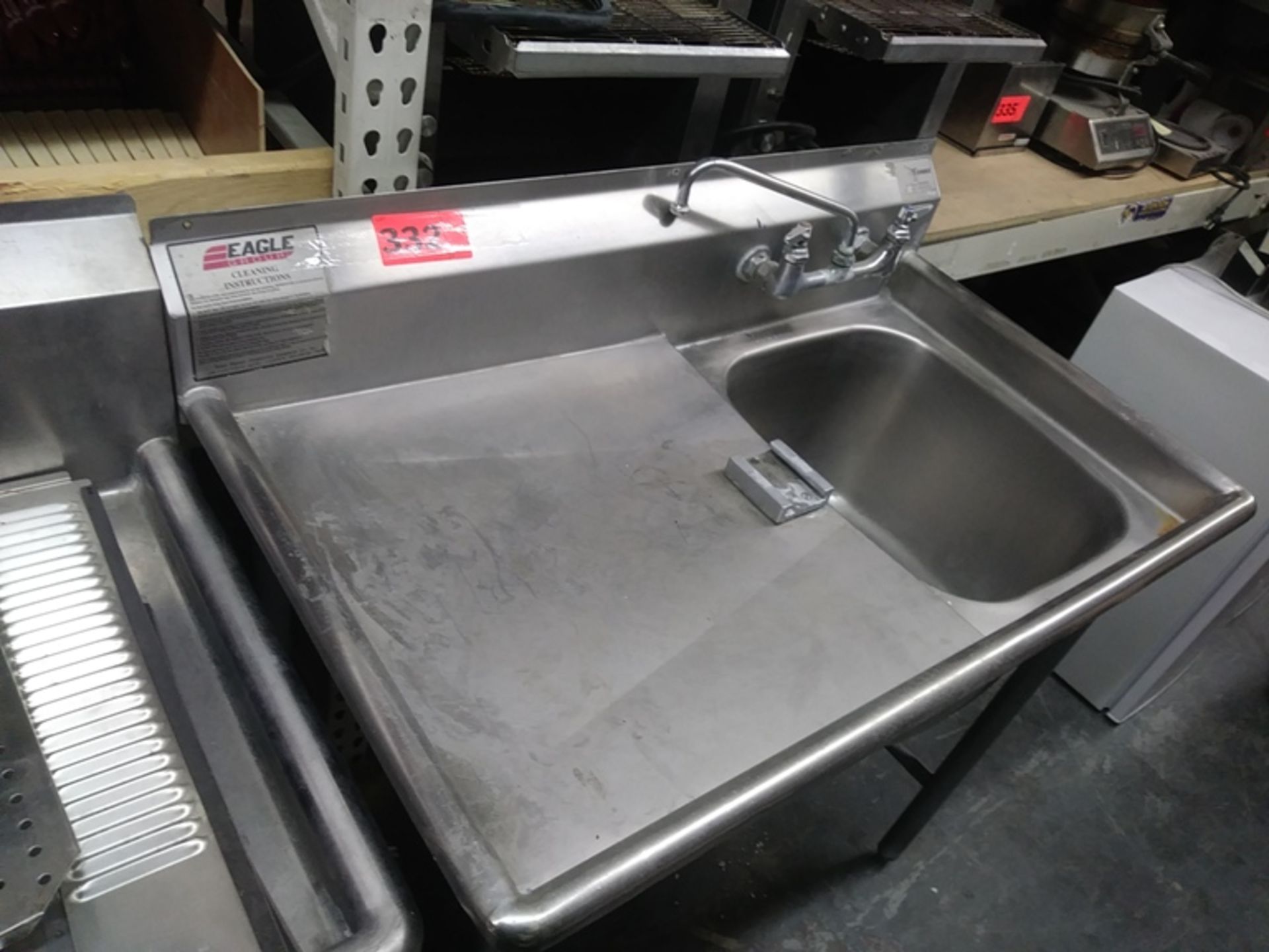 STAINLESS STEEL SINK BY EAGLE GROUP (size: 43" L X 25.5" D X 43.5" H) - Image 3 of 3