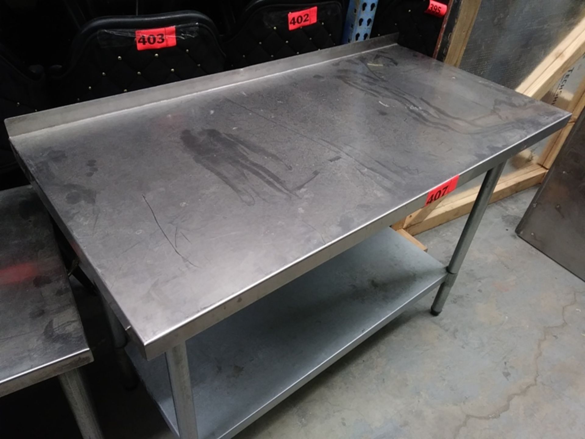 4 FT STAINLESS STEEL PREP TABLE (48"L X 24"D X 34.5"H)