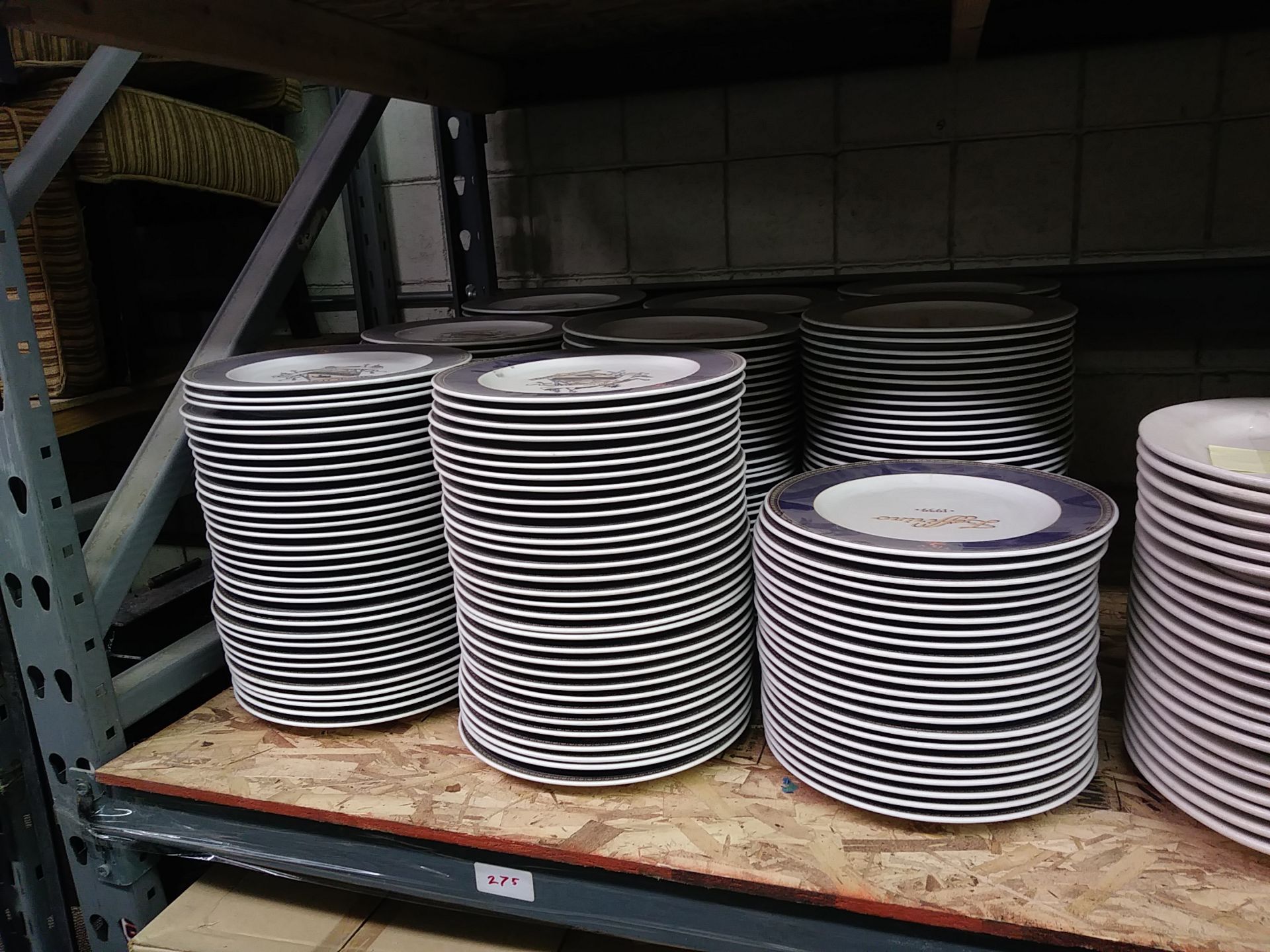 CONTENTS OF ENTIRE SHELF - (MISC DISHES) INCLUDES:, 8" BOWLS, 11" OVAL PLATTERS, 5" PLATES / SAUCERS