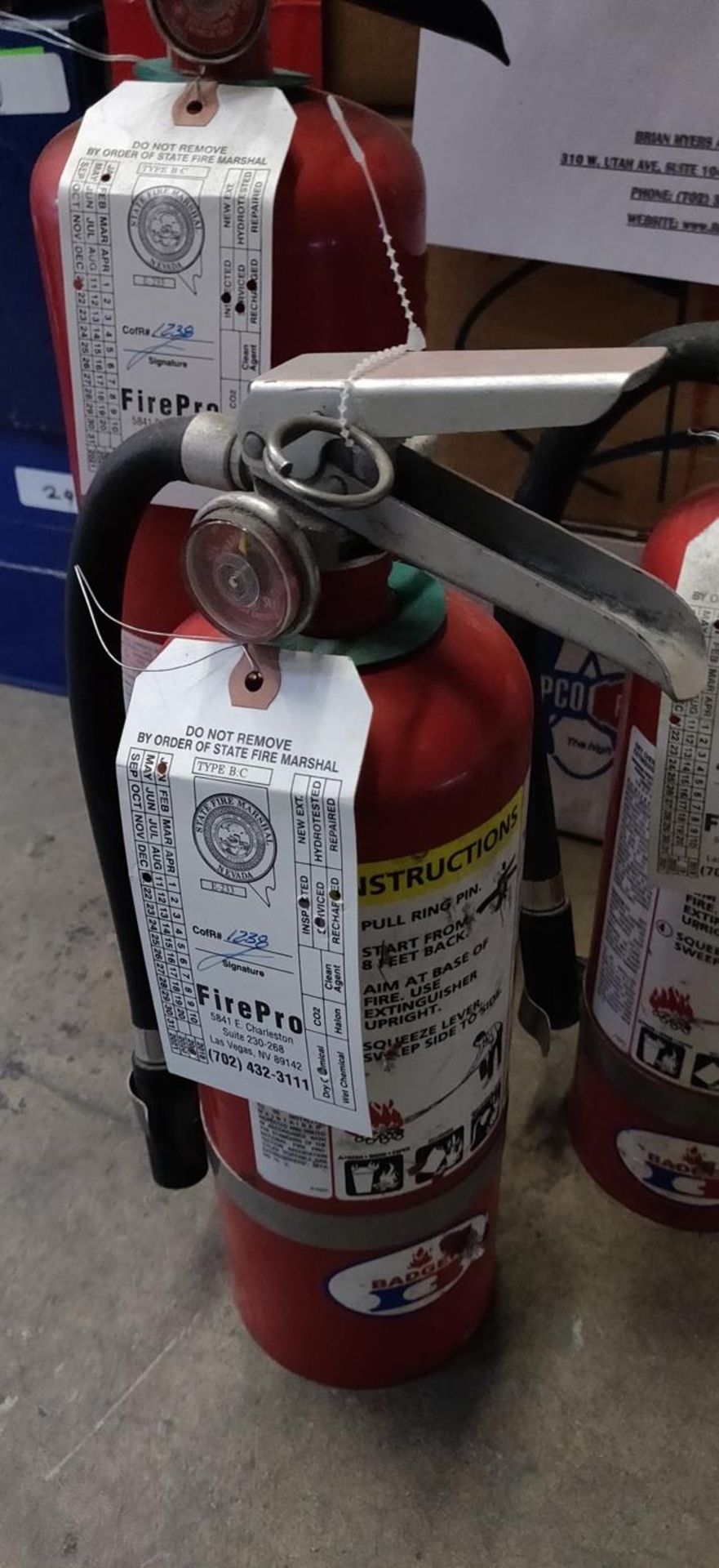 (6) FIRE EXTINGUISHERS - Image 3 of 4